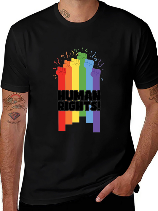 Human Rights Pride Fist Black T-Shirt