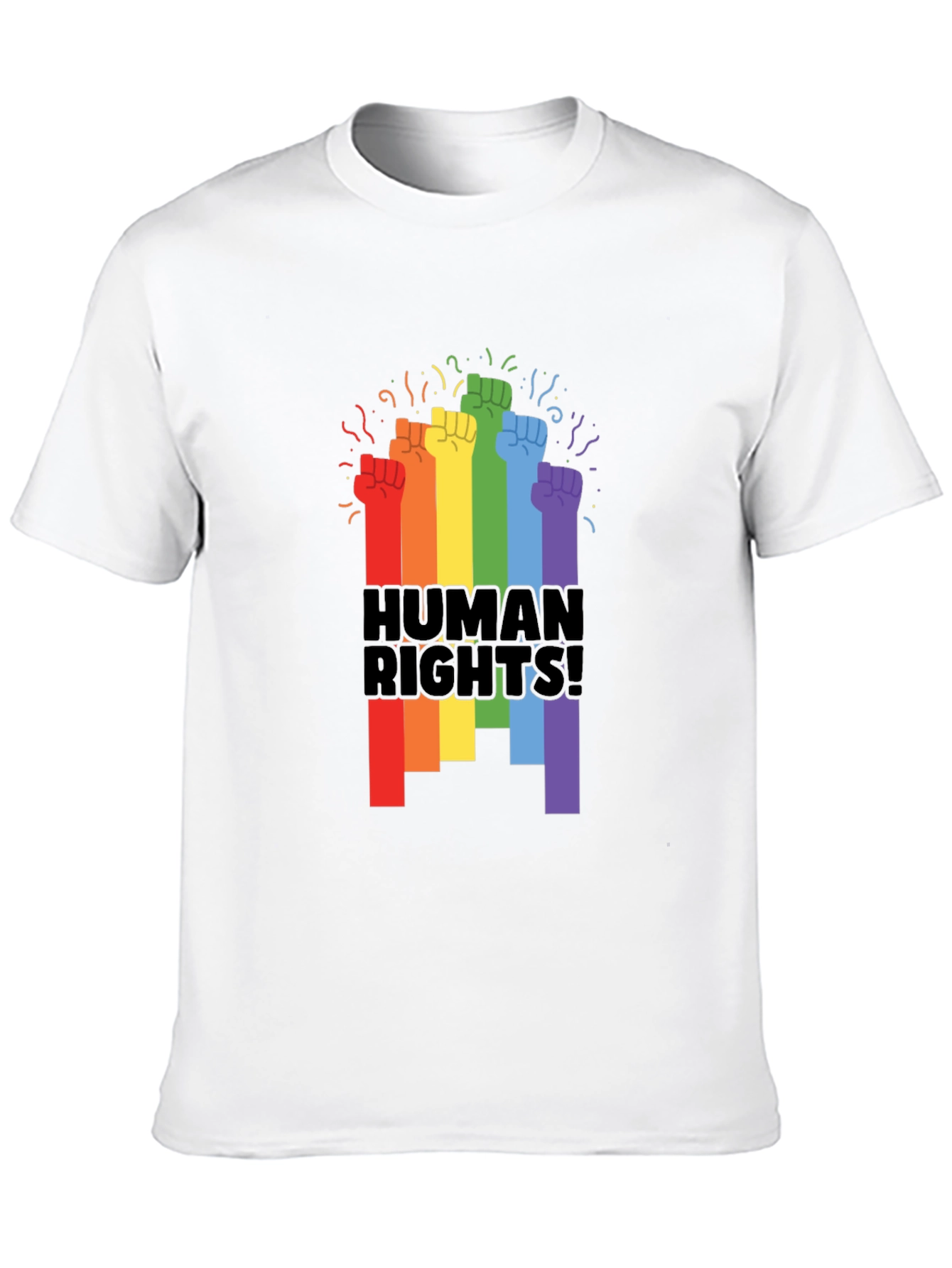 Human Rights Pride Fist Black T-Shirt