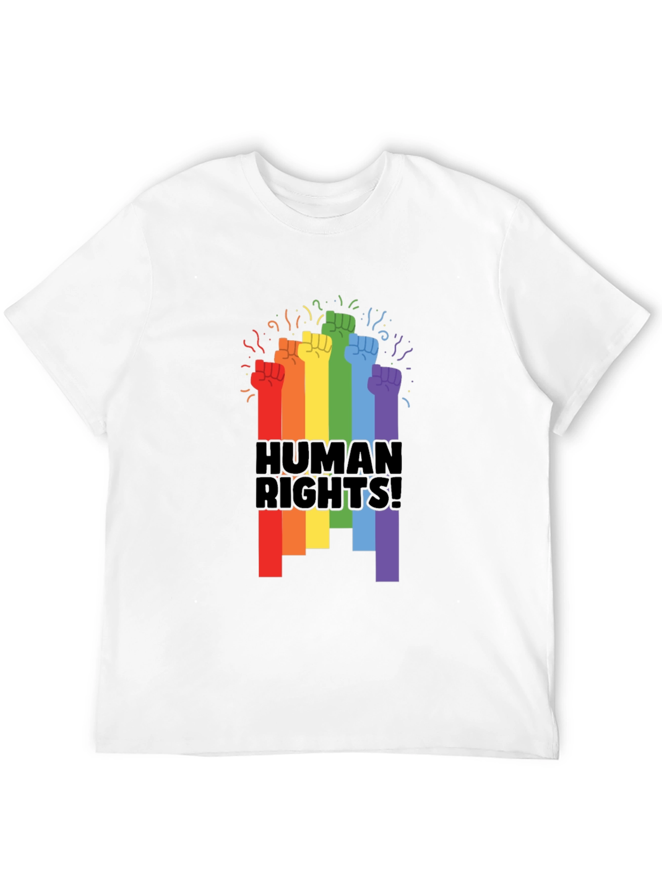 Human Rights Pride Fist Black T-Shirt