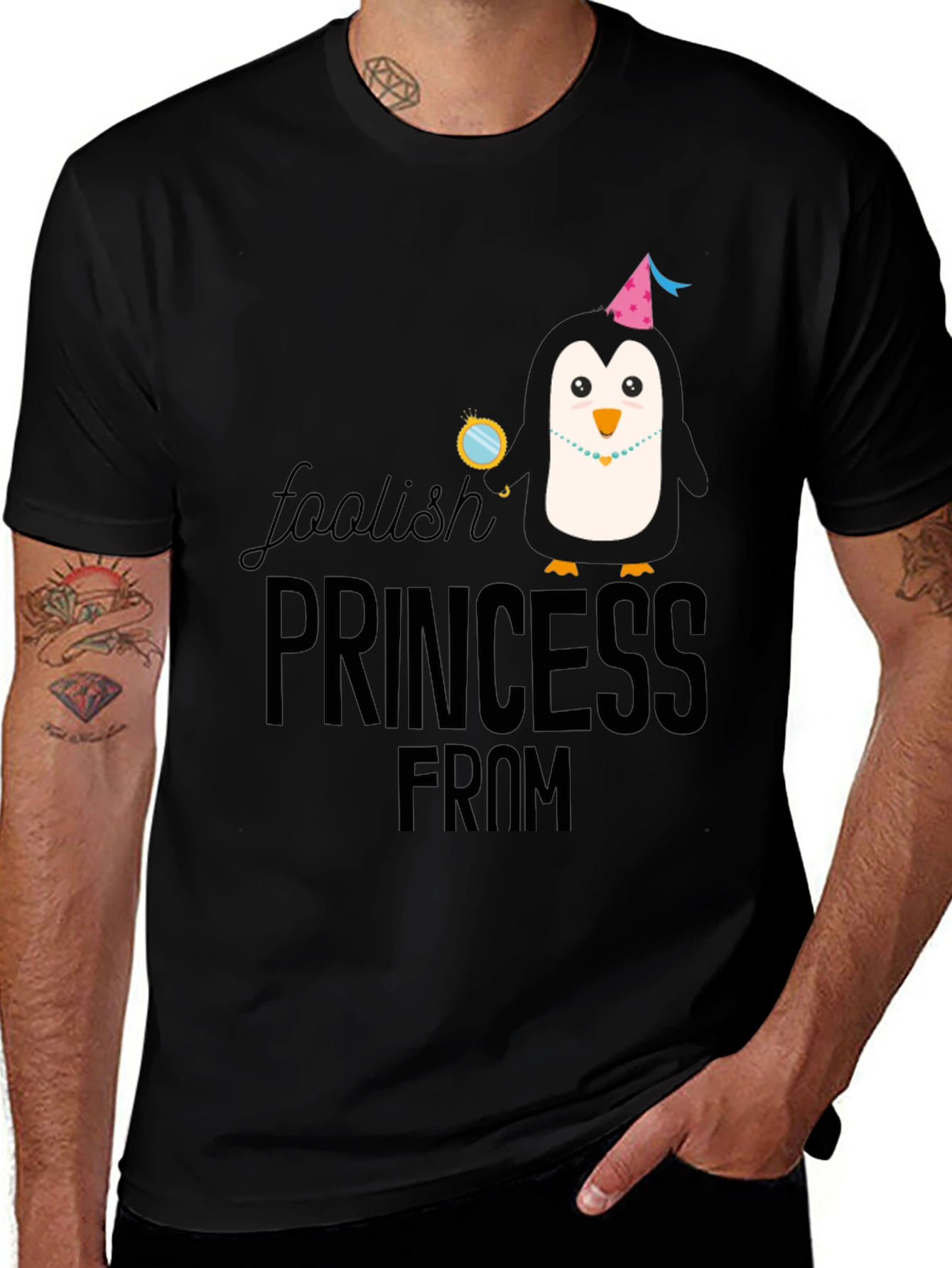 Penguin Princess Black T-Shirt