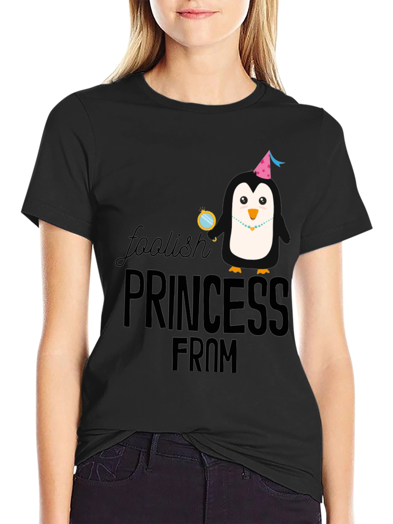 Penguin Princess Black T-Shirt