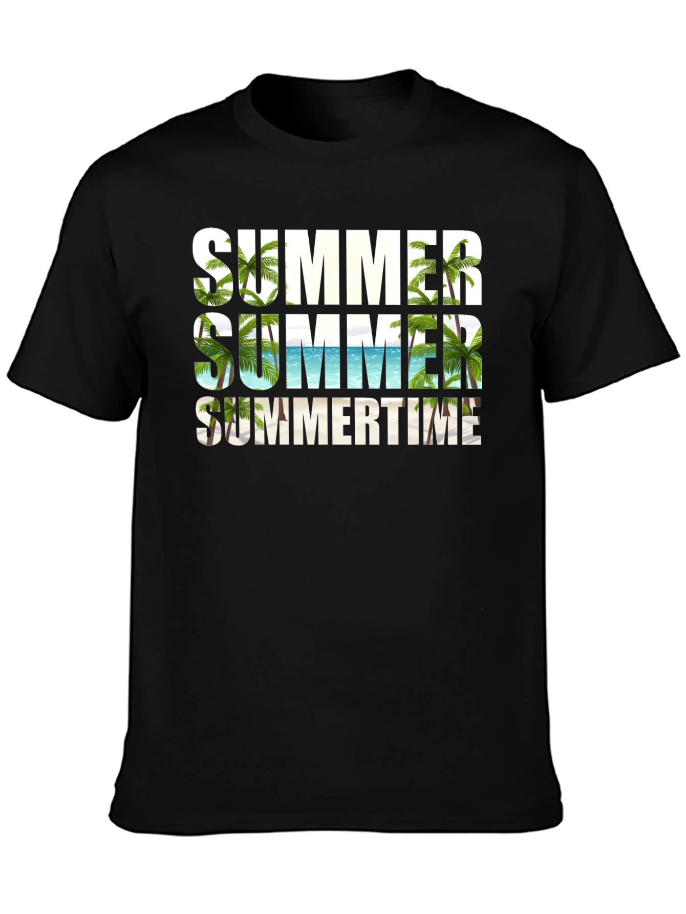 Summer Summertime Graphic Black T-Shirt