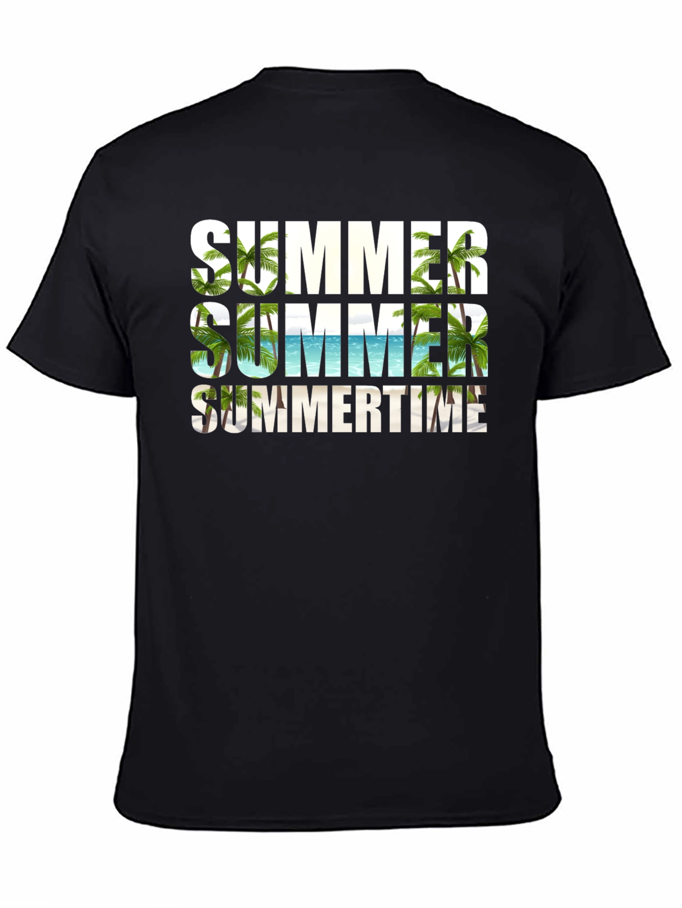 Summer Summertime Graphic Black T-Shirt