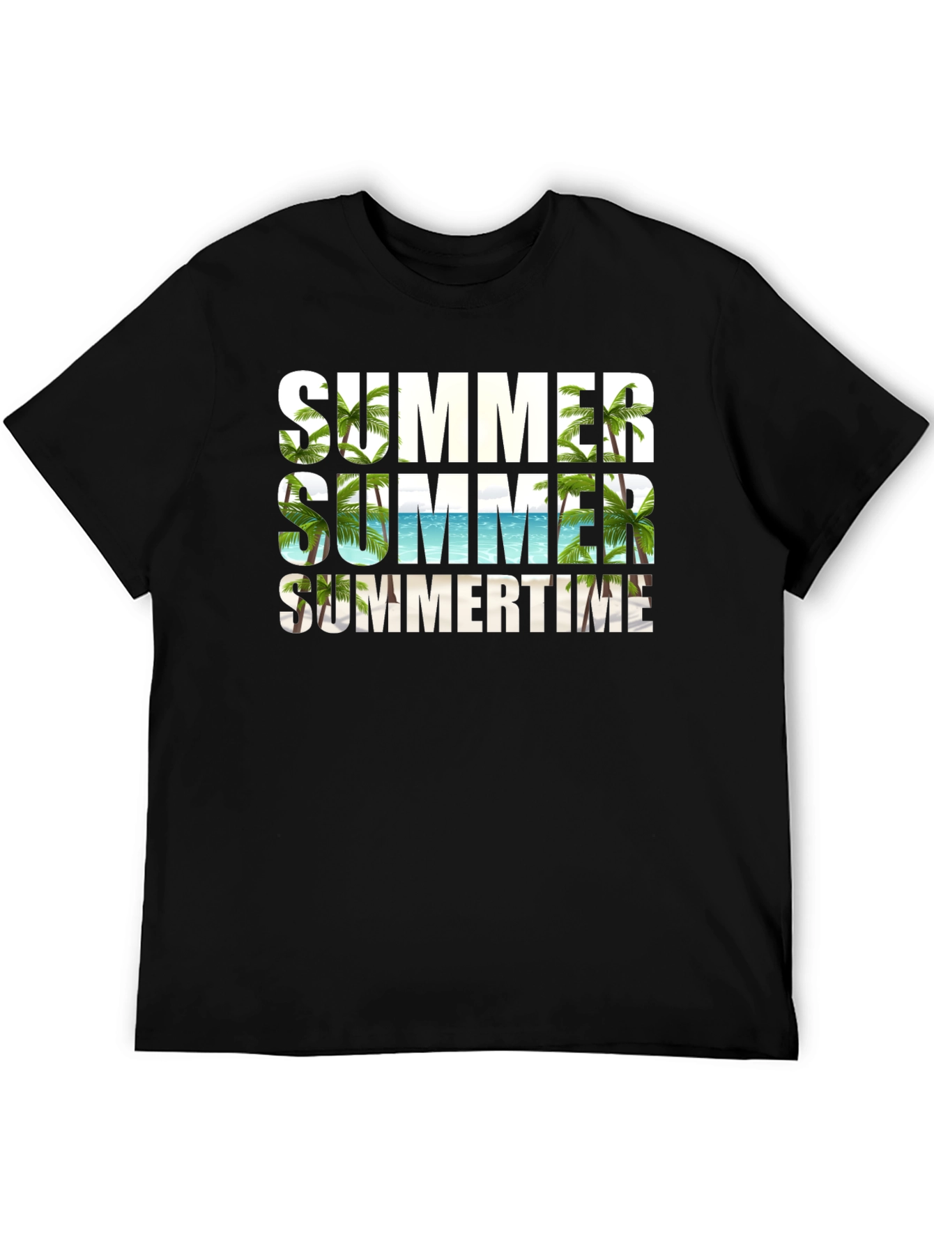 Summer Summertime Graphic Black T-Shirt
