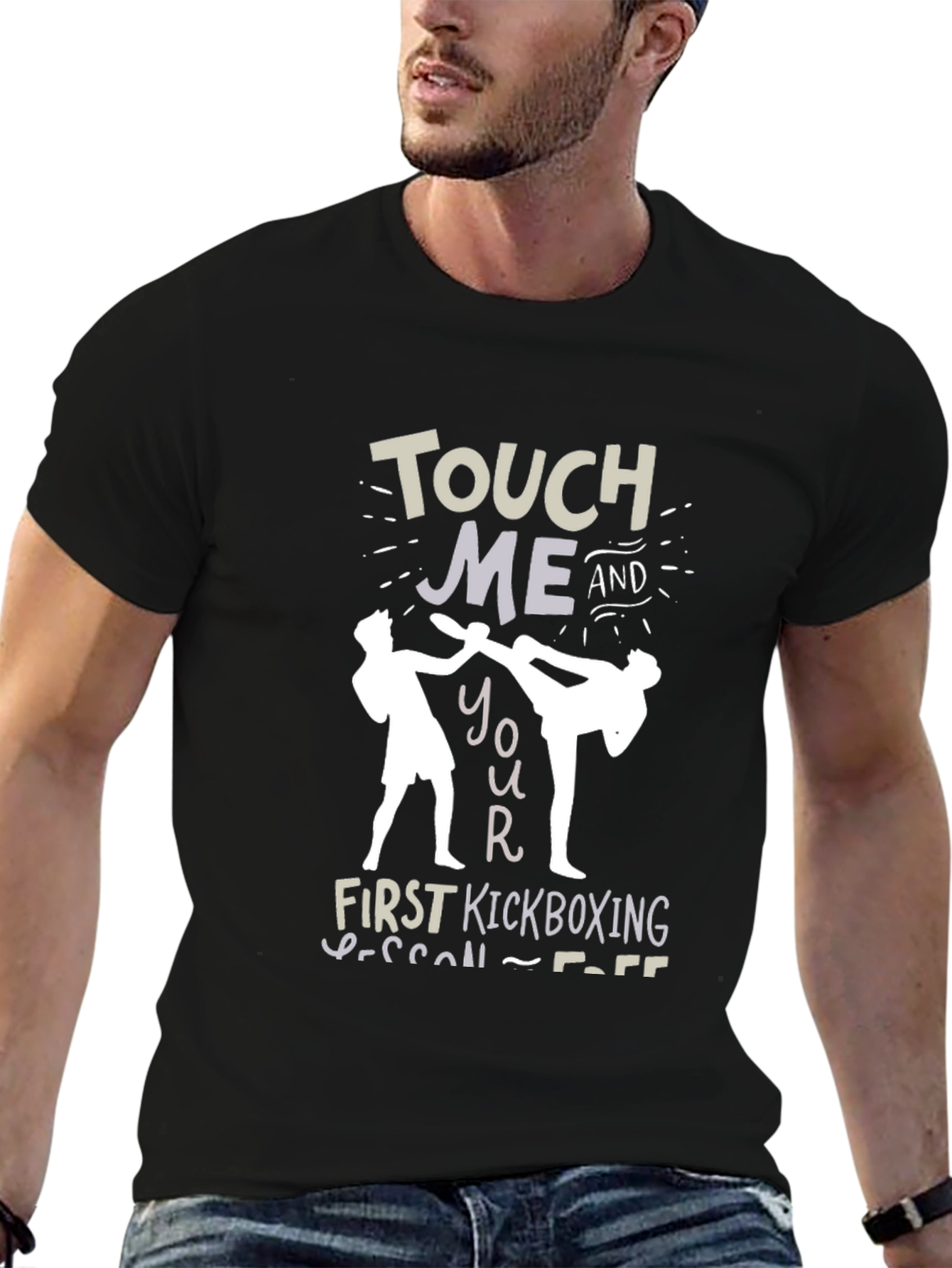 Touch Me Kickboxing Lesson T-Shirt Funny Graphic Tee