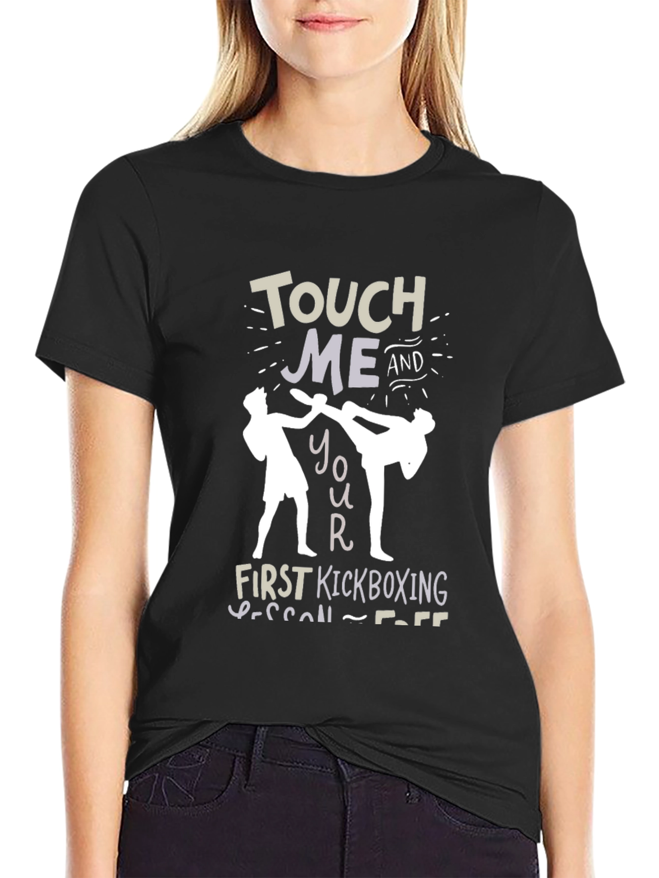 Touch Me Kickboxing Lesson T-Shirt Funny Graphic Tee