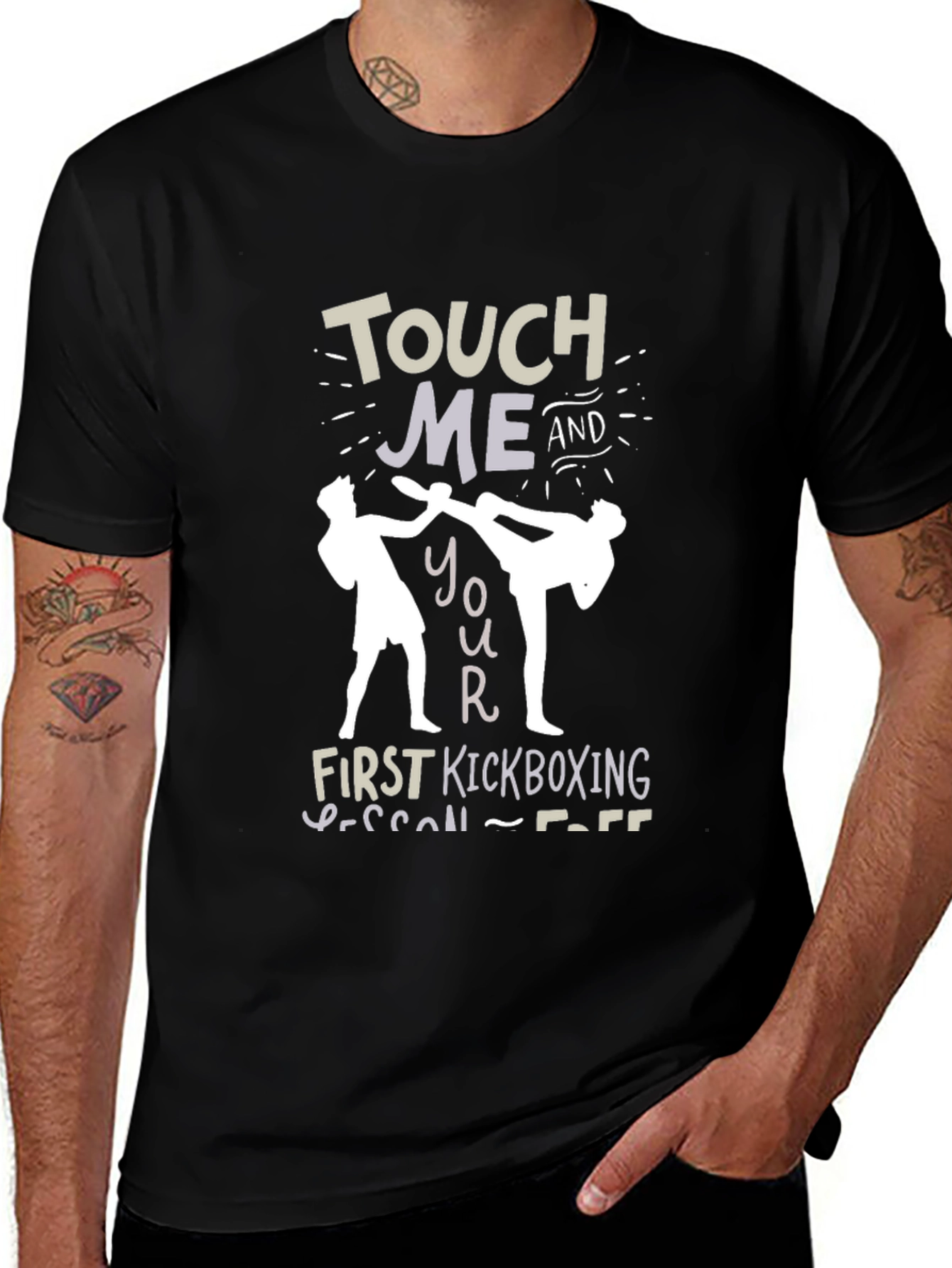Touch Me Kickboxing Lesson T-Shirt Funny Graphic Tee