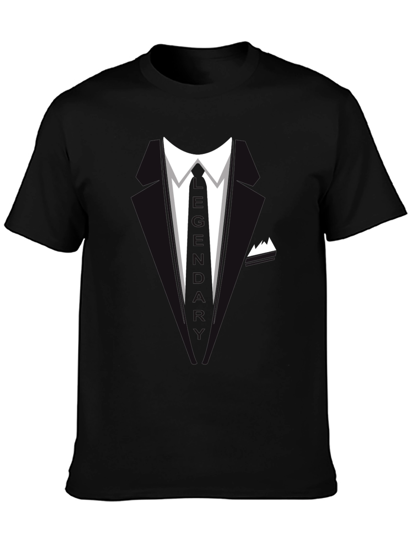 Mens Tuxedo Graphic Black T-Shirt - Formal Fun!