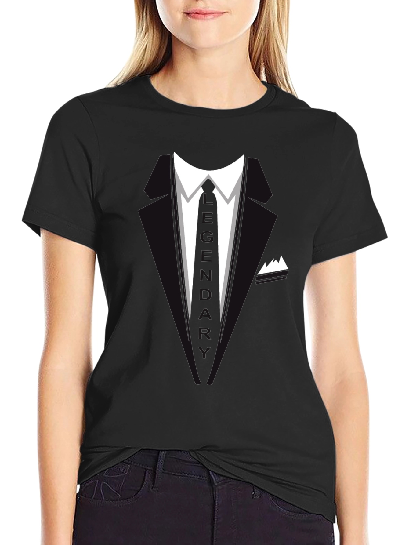 Mens Tuxedo Graphic Black T-Shirt - Formal Fun!
