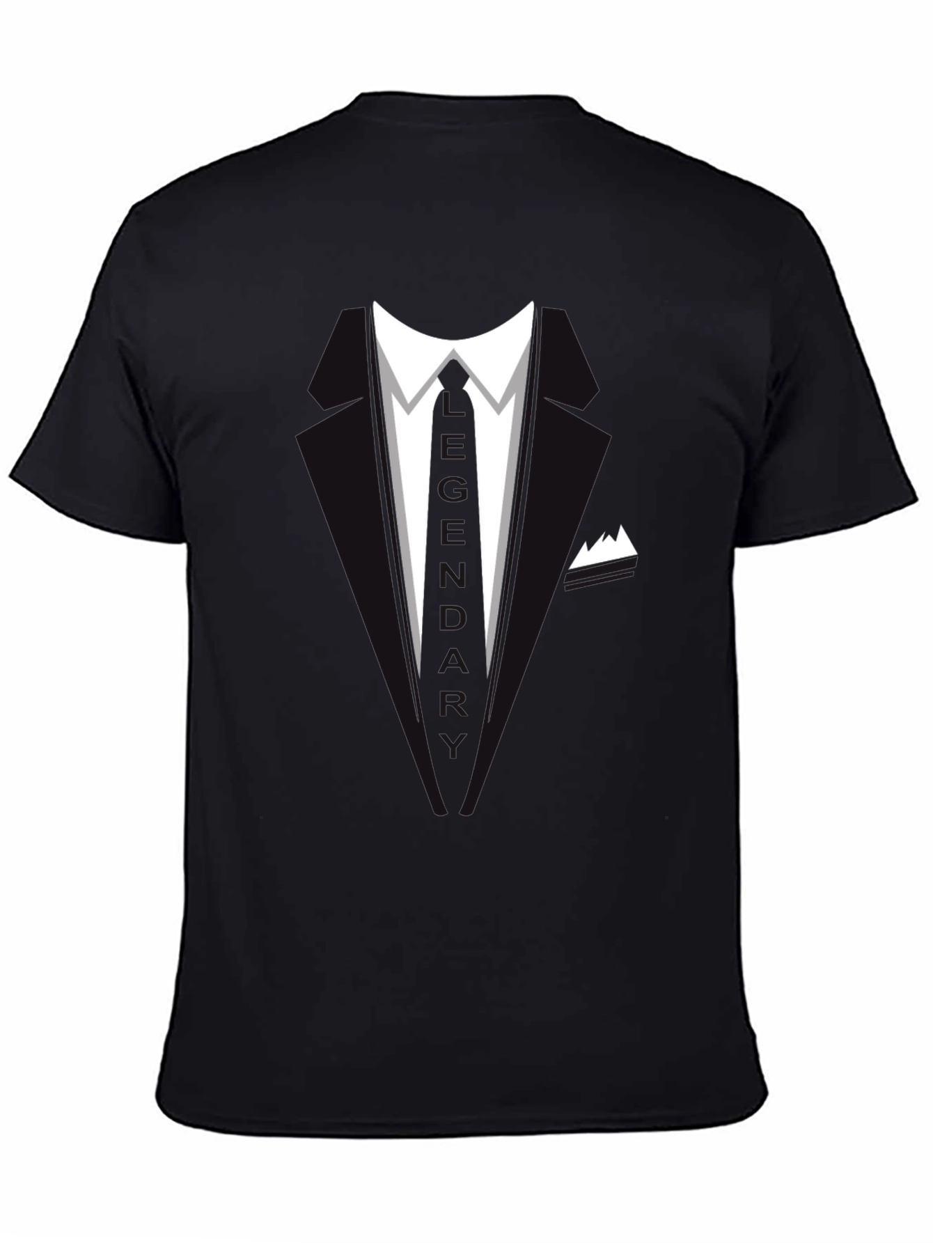 Mens Tuxedo Graphic Black T-Shirt - Formal Fun!