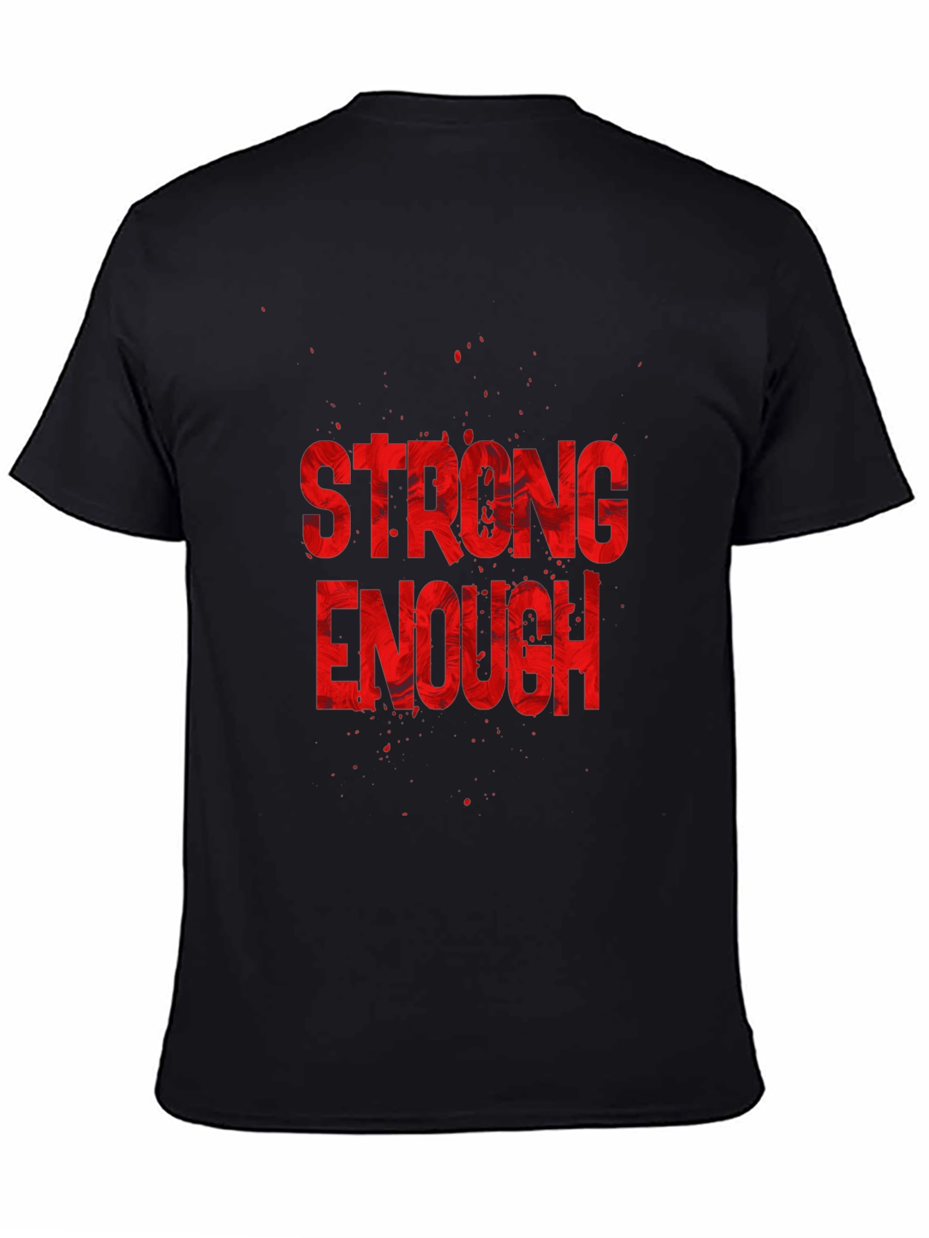 Strong Enough Graphic Tee - Black Cotton T-Shirt