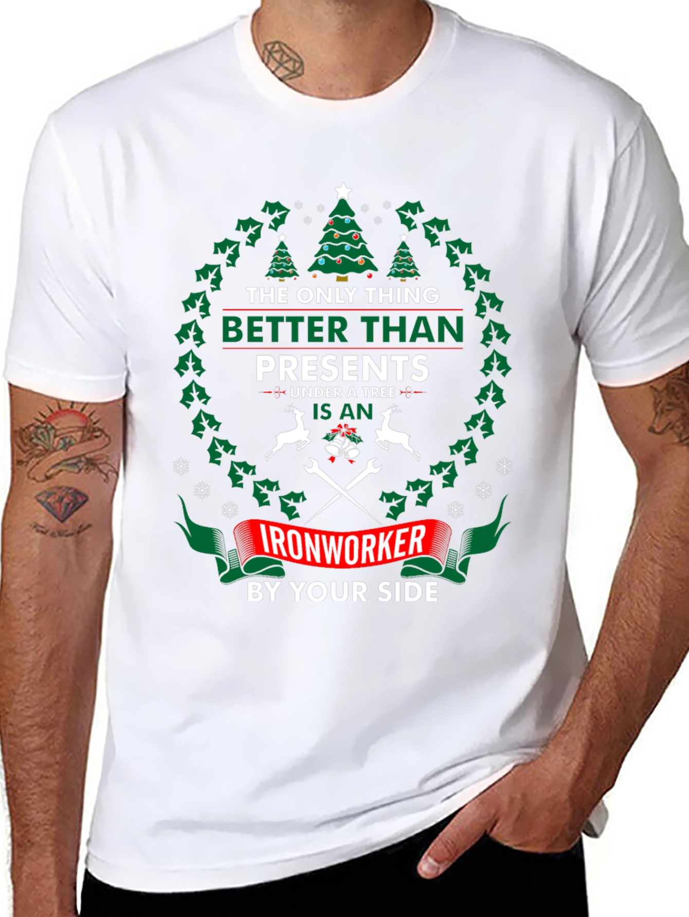 Ironworker Christmas T-Shirt - Holiday Gift