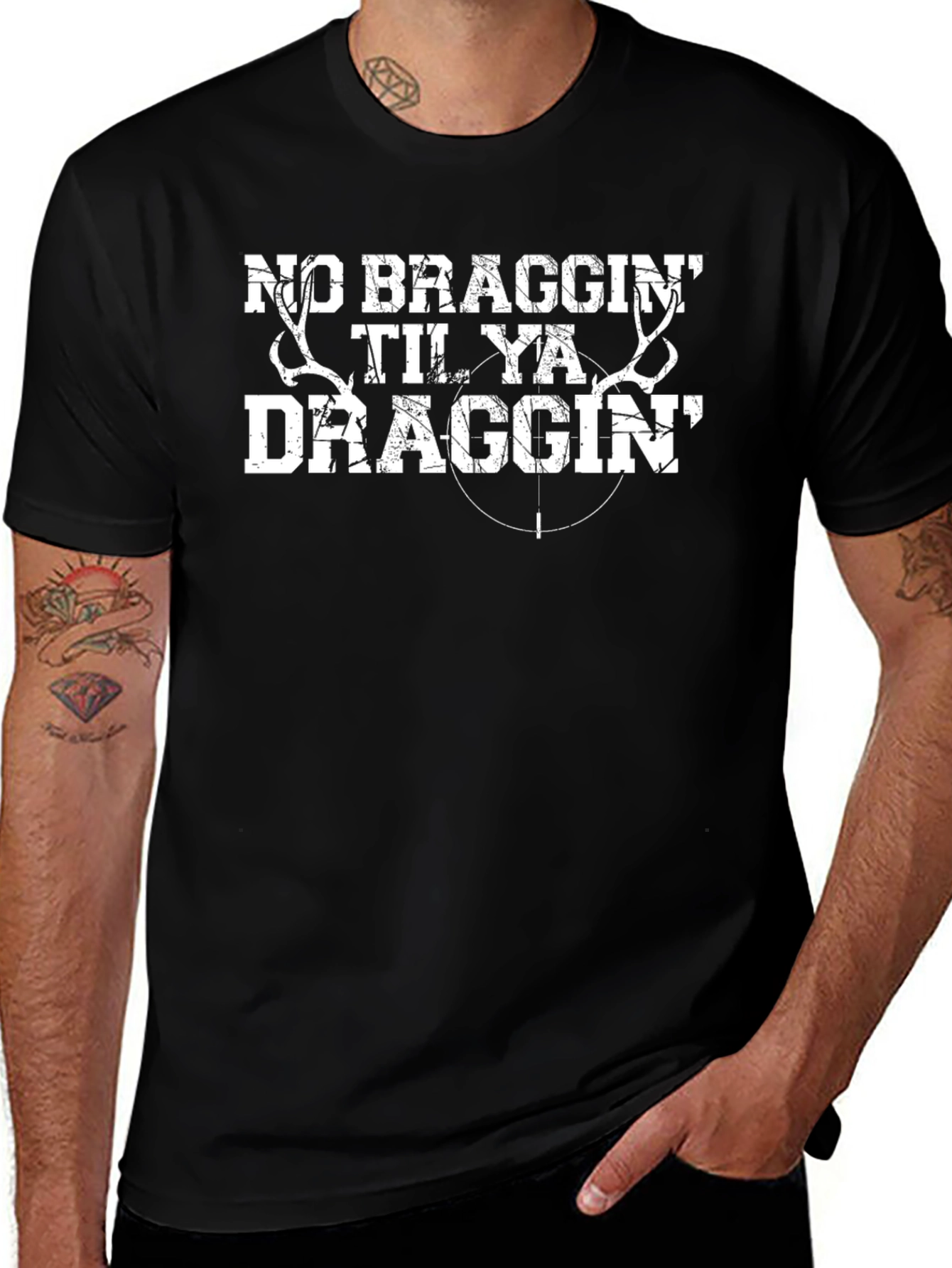 No Braggin Til Ya Draggin Black T-Shirt