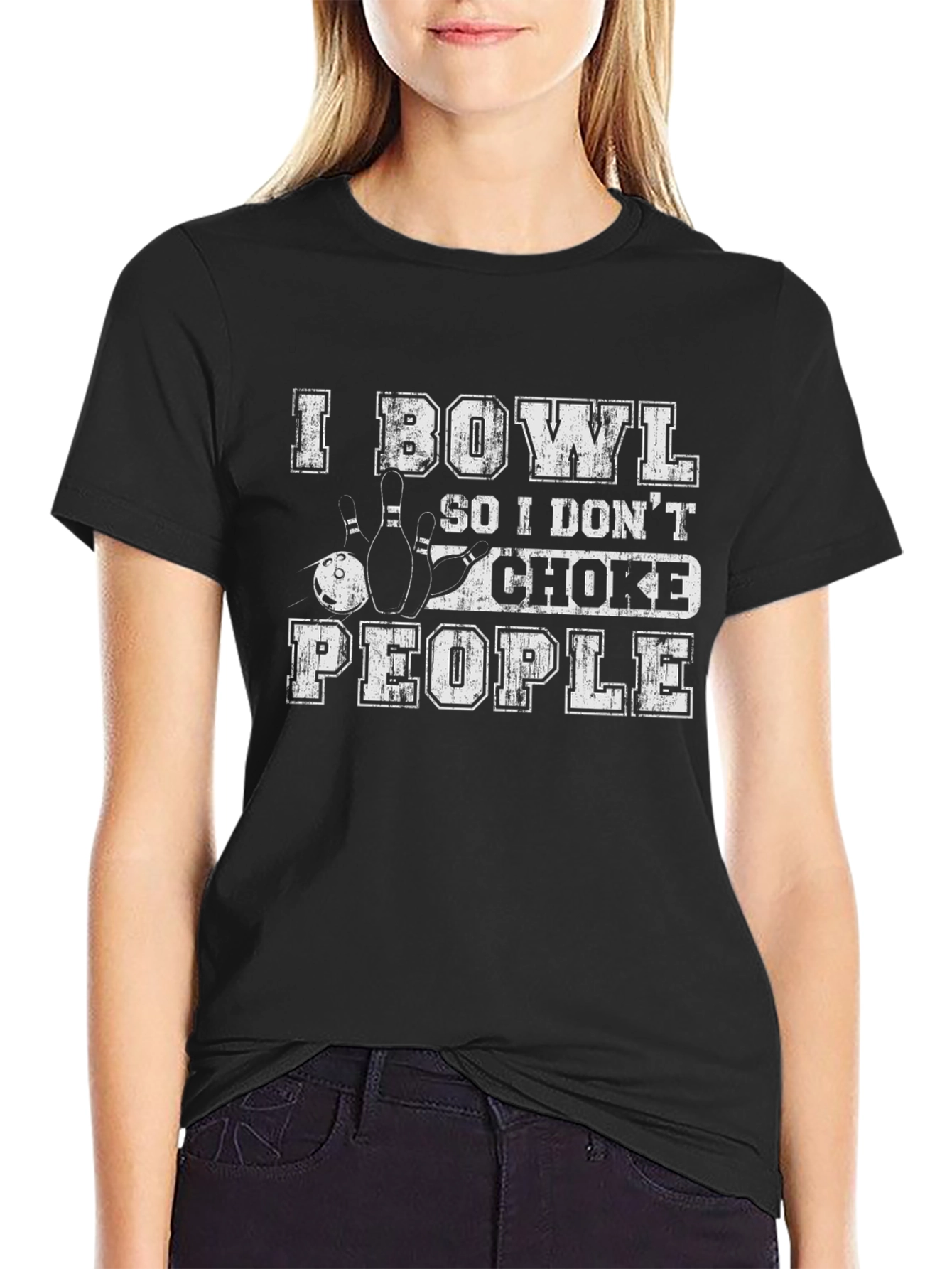 I Bowl So I Dont Choke People Graphic Tee