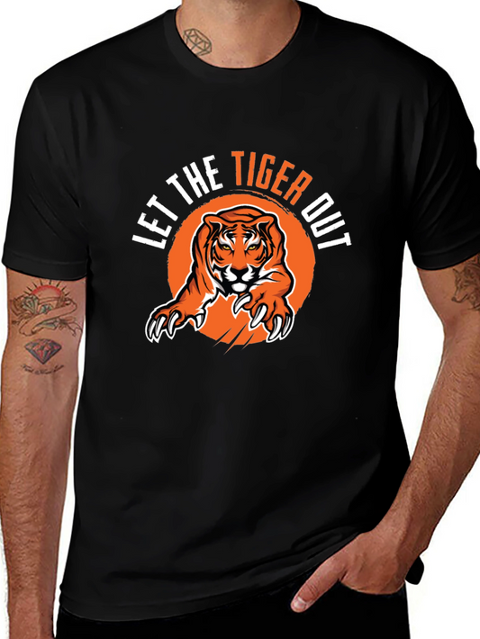 Let The Tiger Out Black Graphic Tee