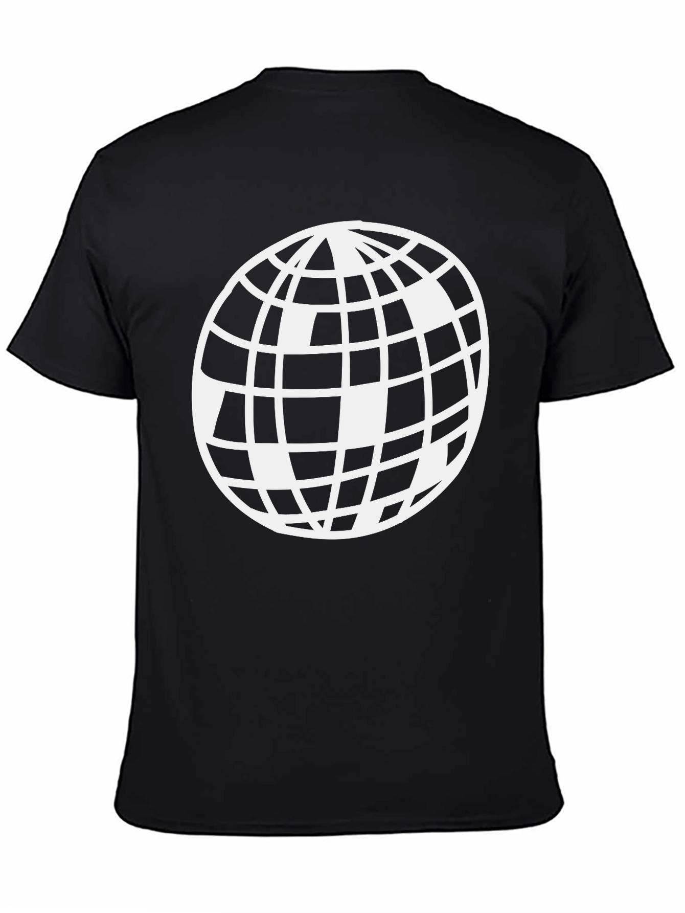 Abstract Globe Graphic Tee - Black Casual T-Shirt