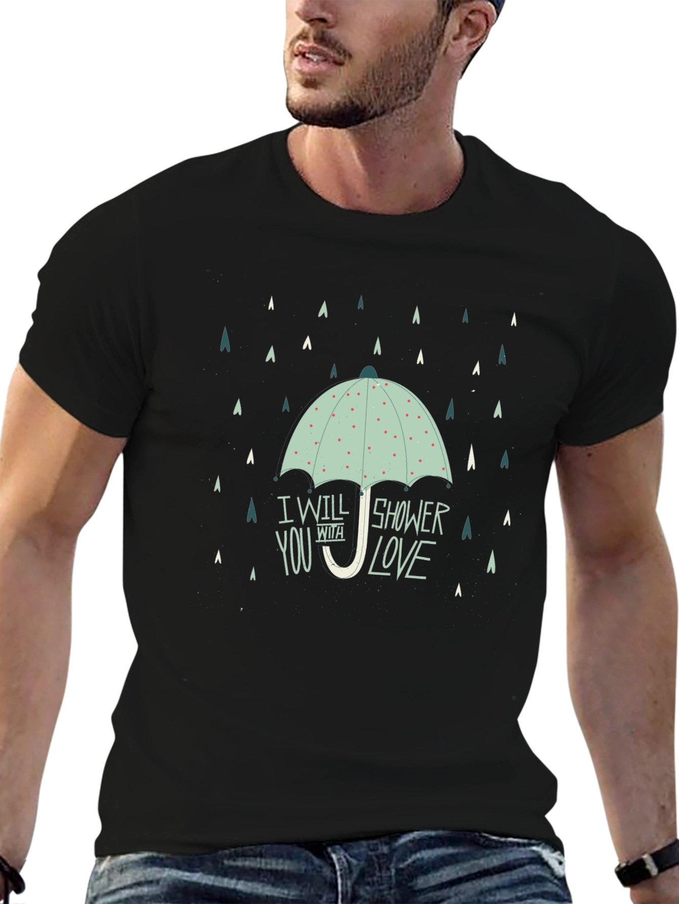 Shower With Love Graphic Tee - Black