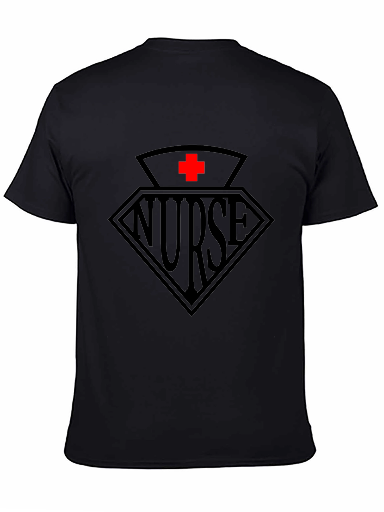 Nurse Graphic Tee - Black Cotton T-Shirt