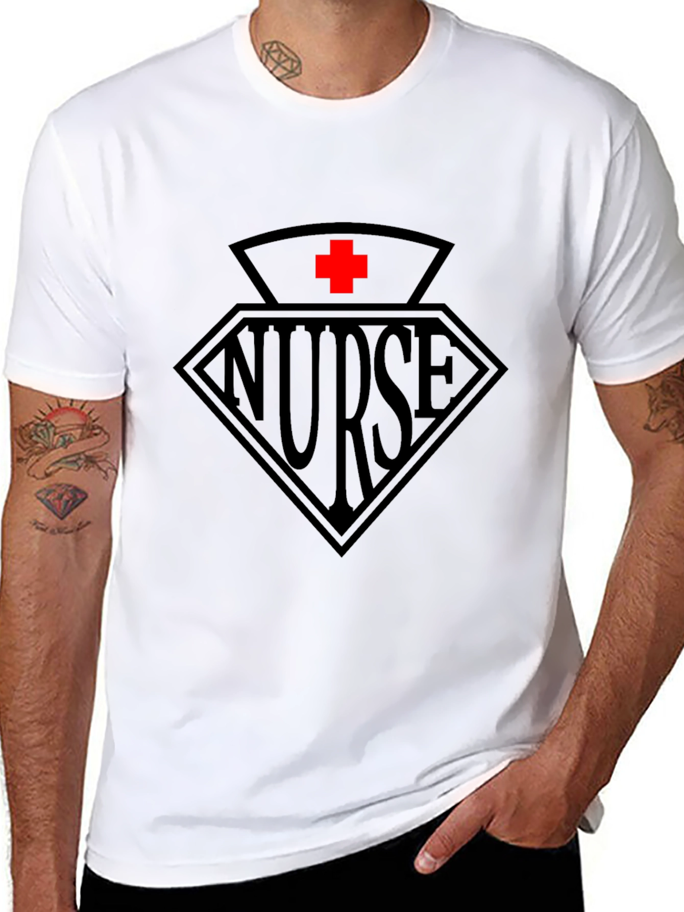 Nurse Graphic Tee - Black Cotton T-Shirt