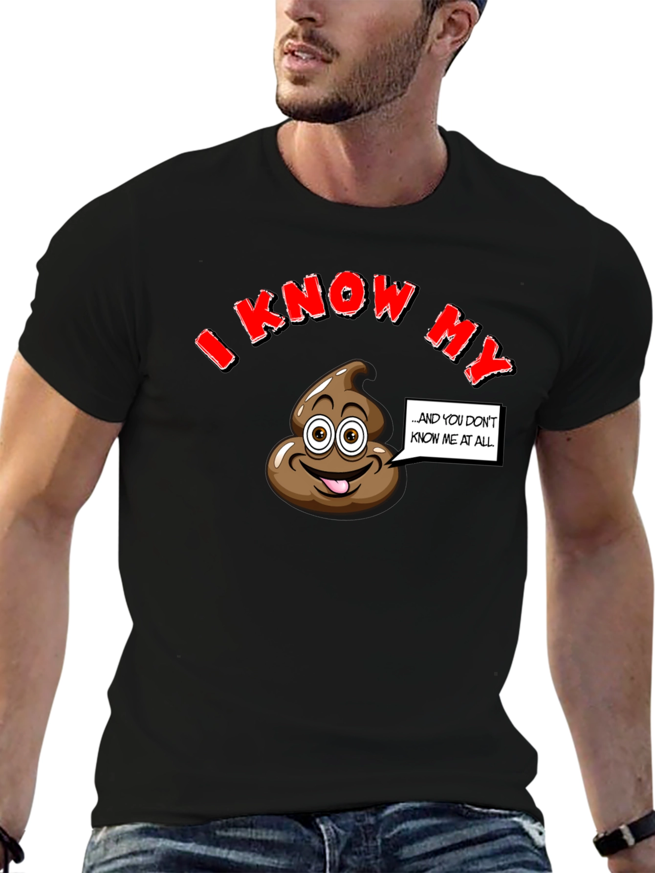 I Know My Poop Funny Black T-Shirt