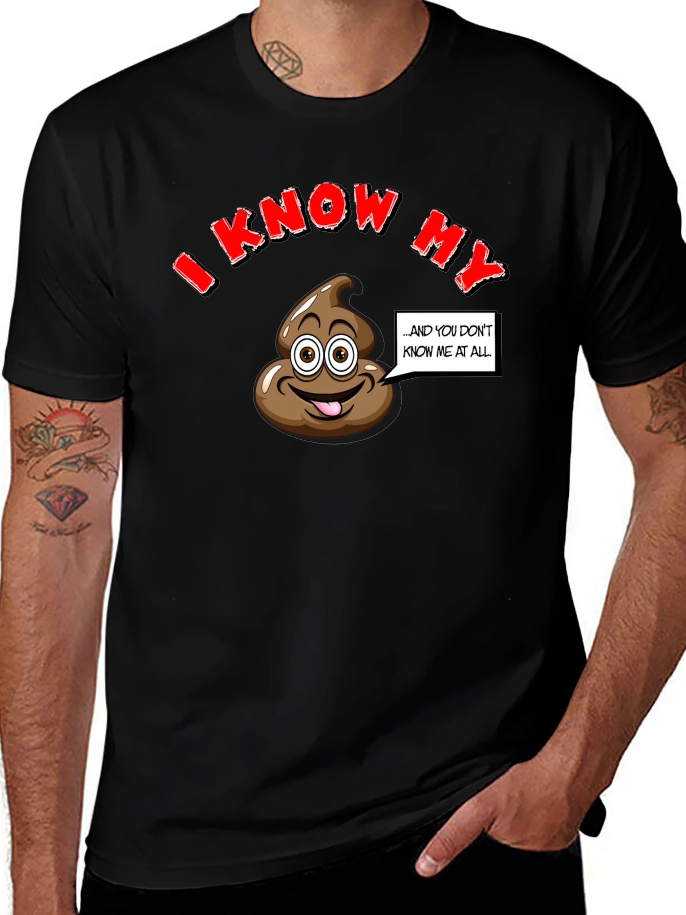 I Know My Poop Funny Black T-Shirt