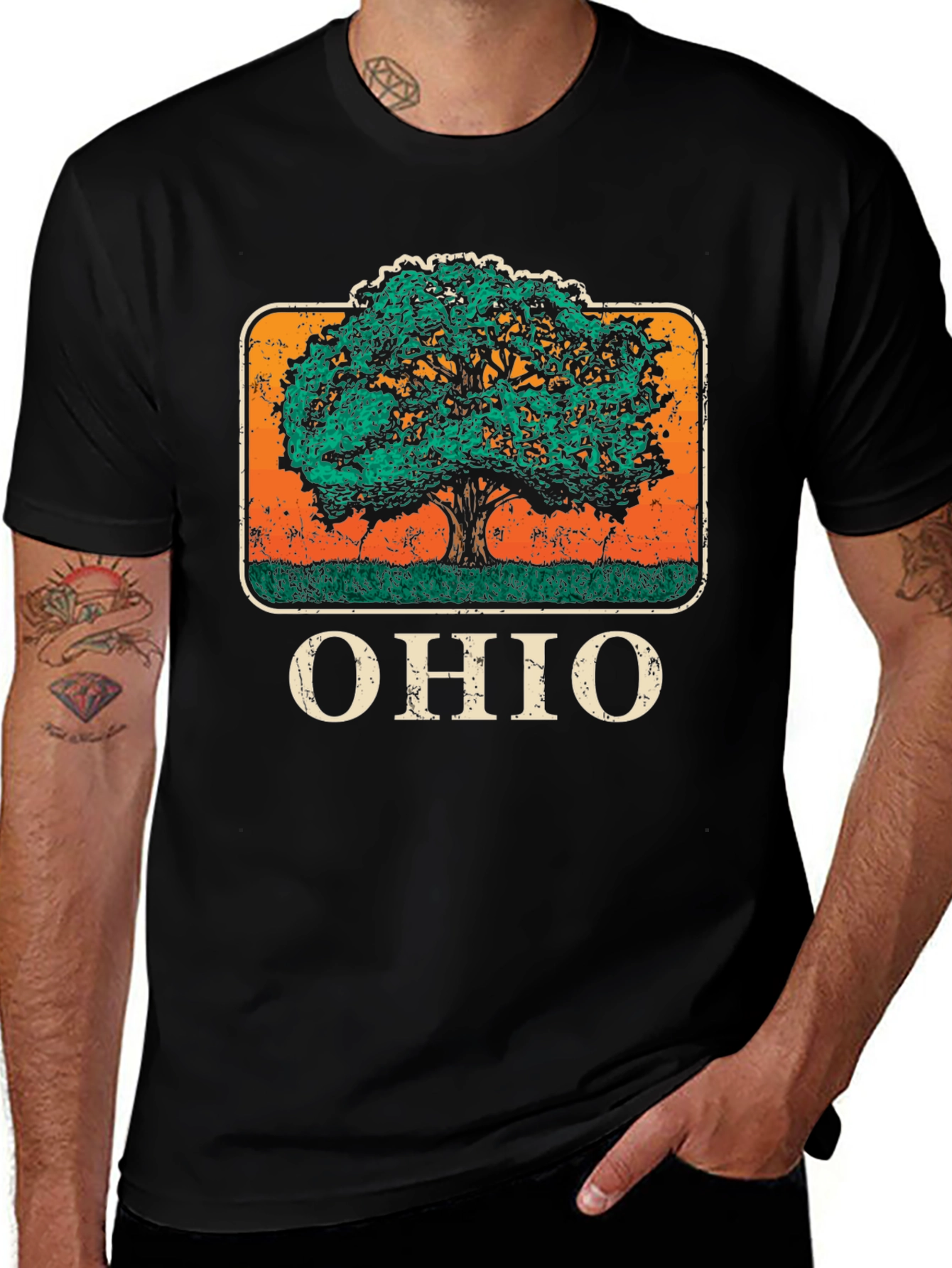 Ohio Tree Graphic T-Shirt - Black