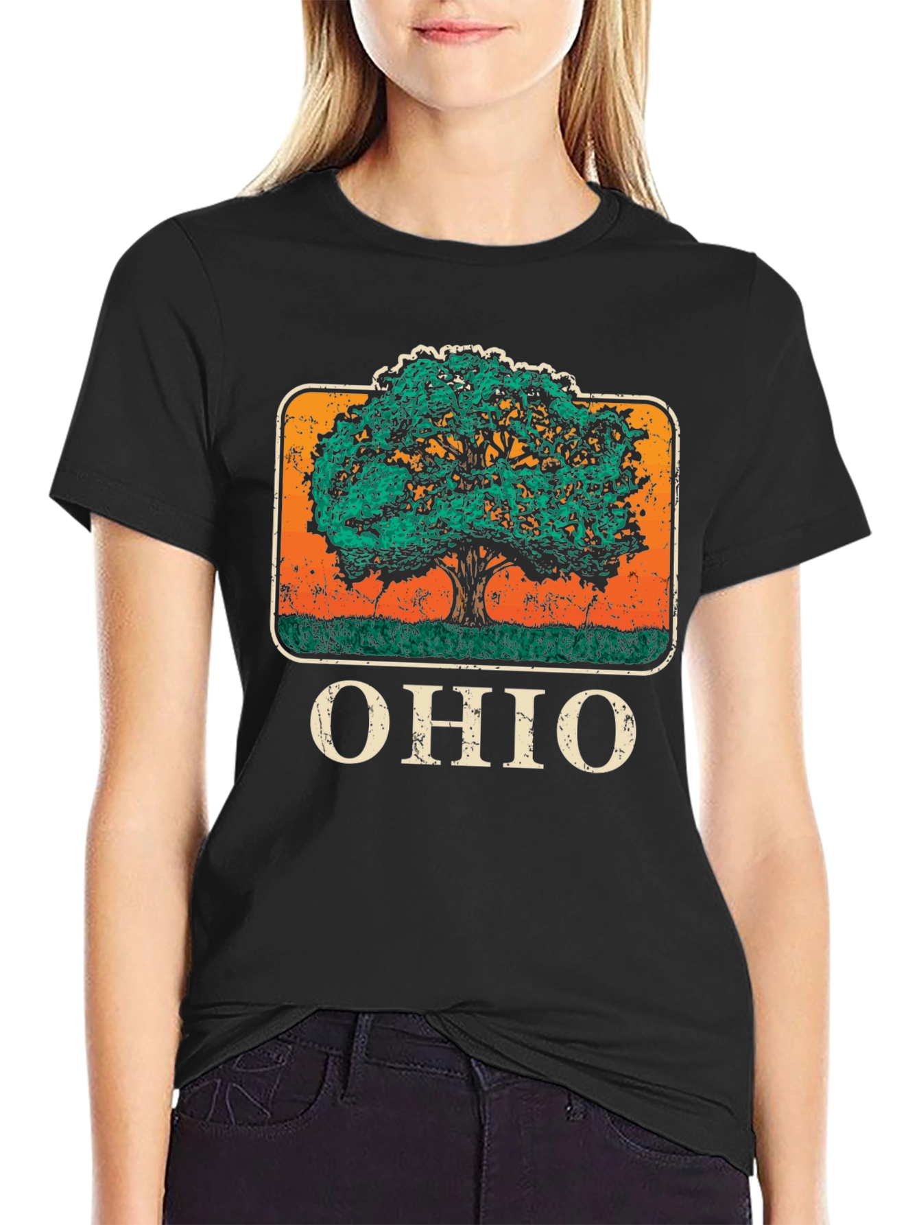 Ohio Tree Graphic T-Shirt - Black