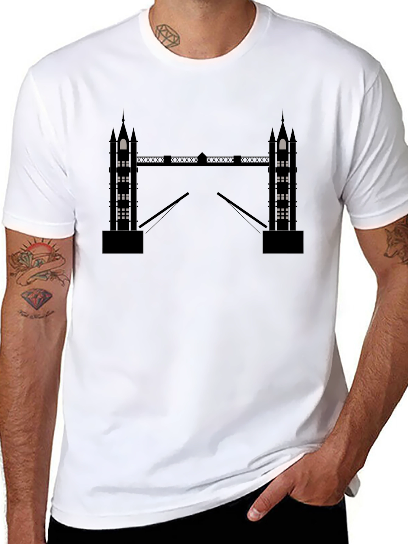 London Bridge Graphic Black T-Shirt