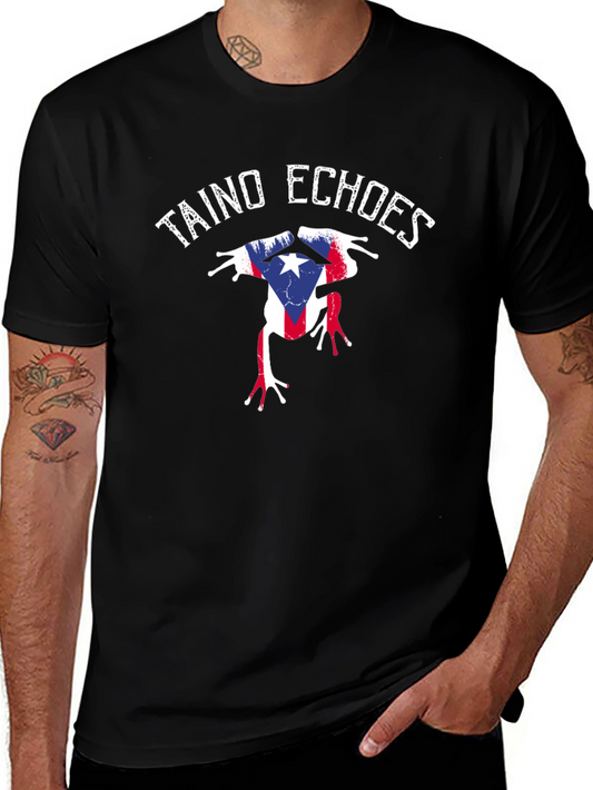 Taino Echoes Puerto Rico Flag Coqui Frog T-Shirt