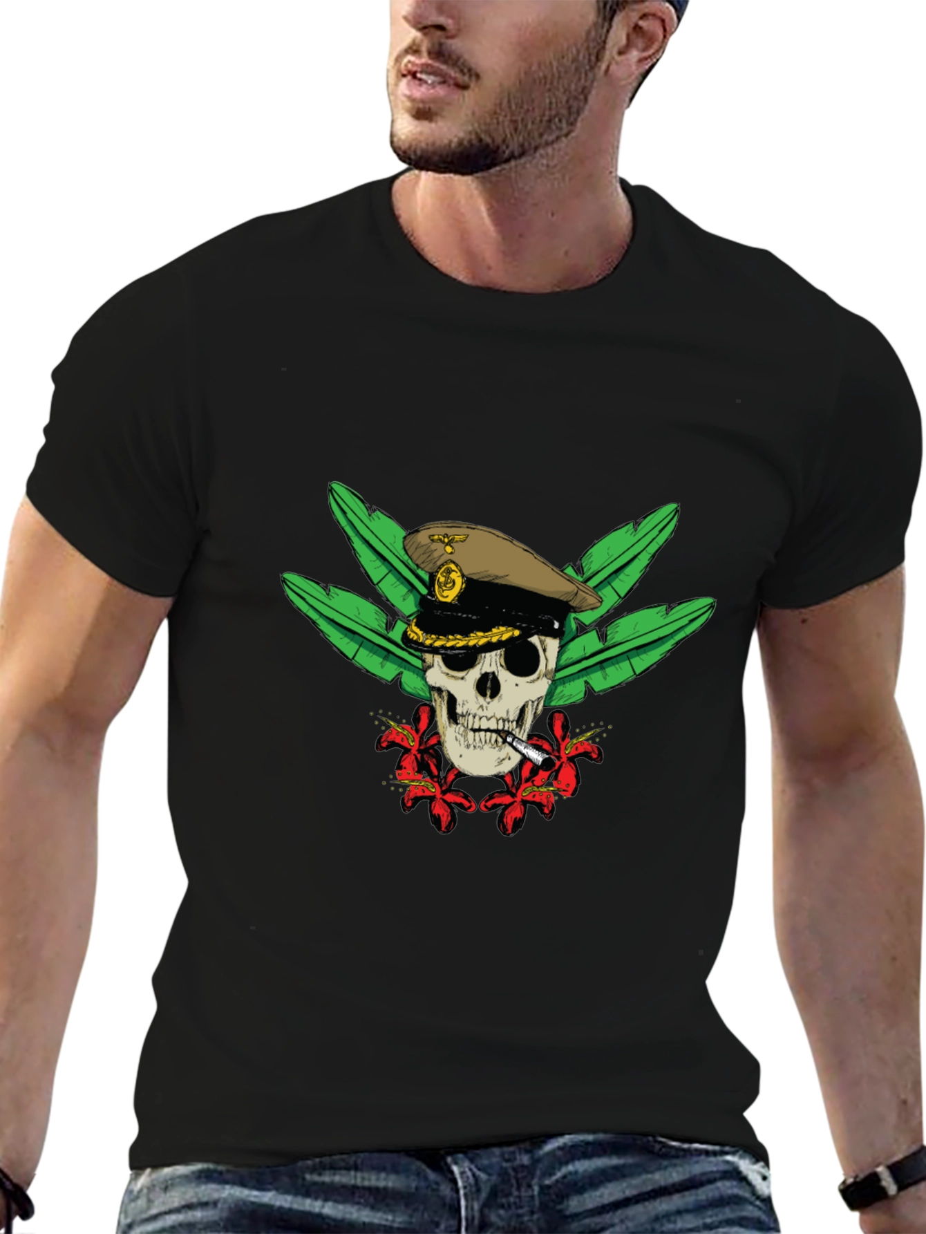 Skull Captain Graphic Tee - Tropical Vibe
