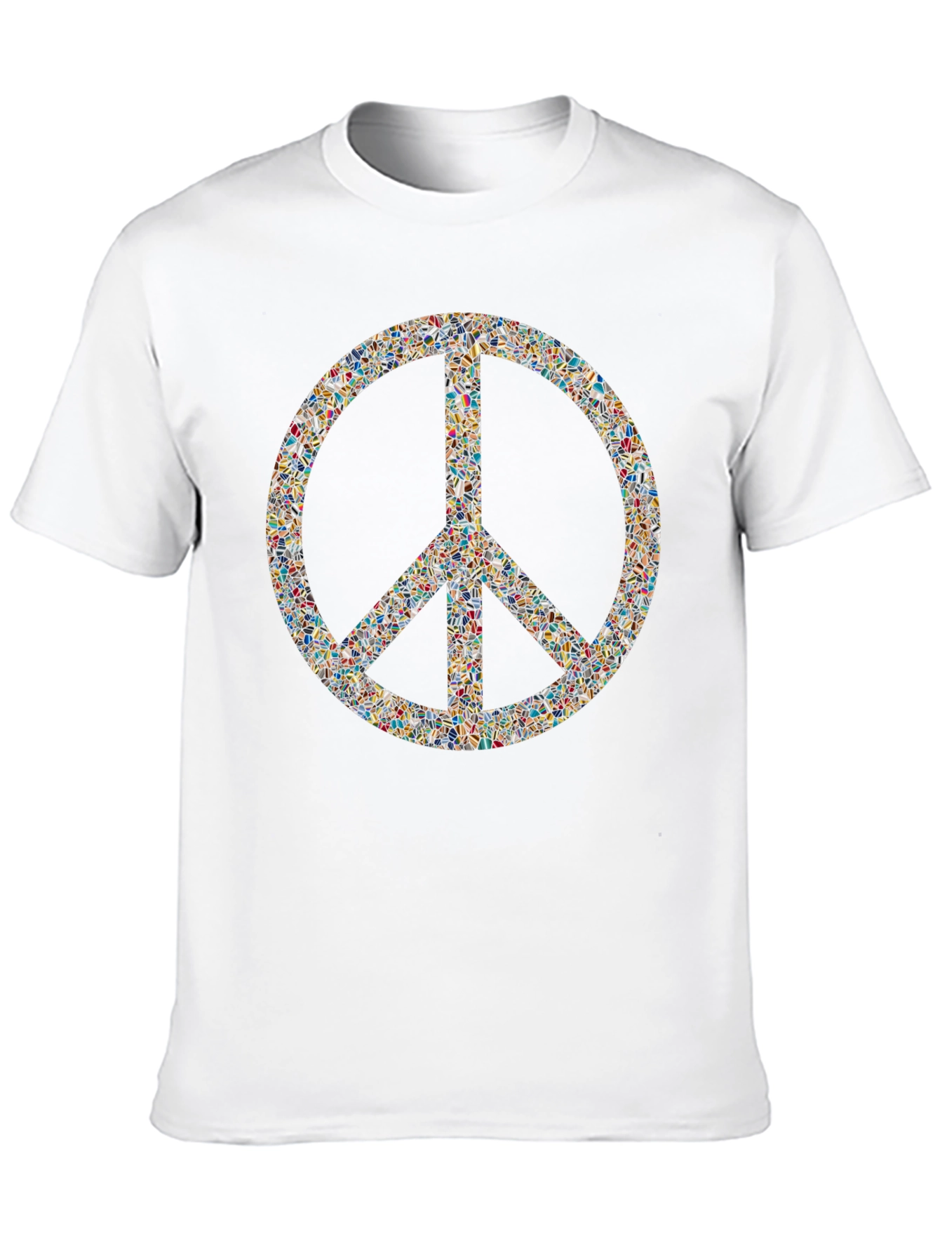 Peace Sign Mosaic Black T-Shirt