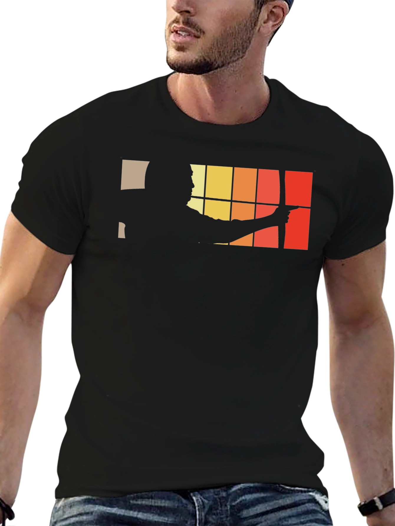 Archery Silhouette Graphic Black T-Shirt
