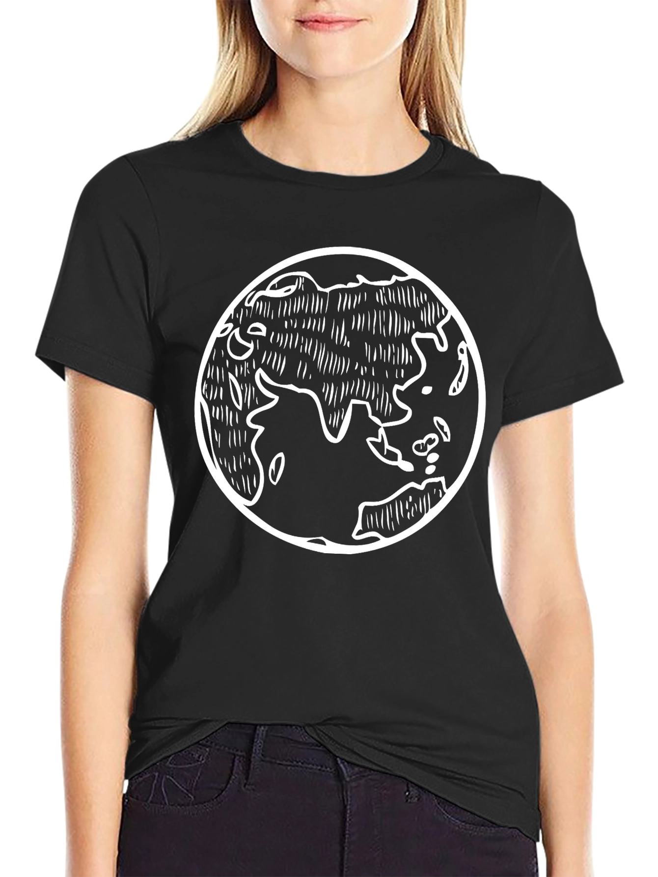 Earth Graphic Black Tee - Global Design