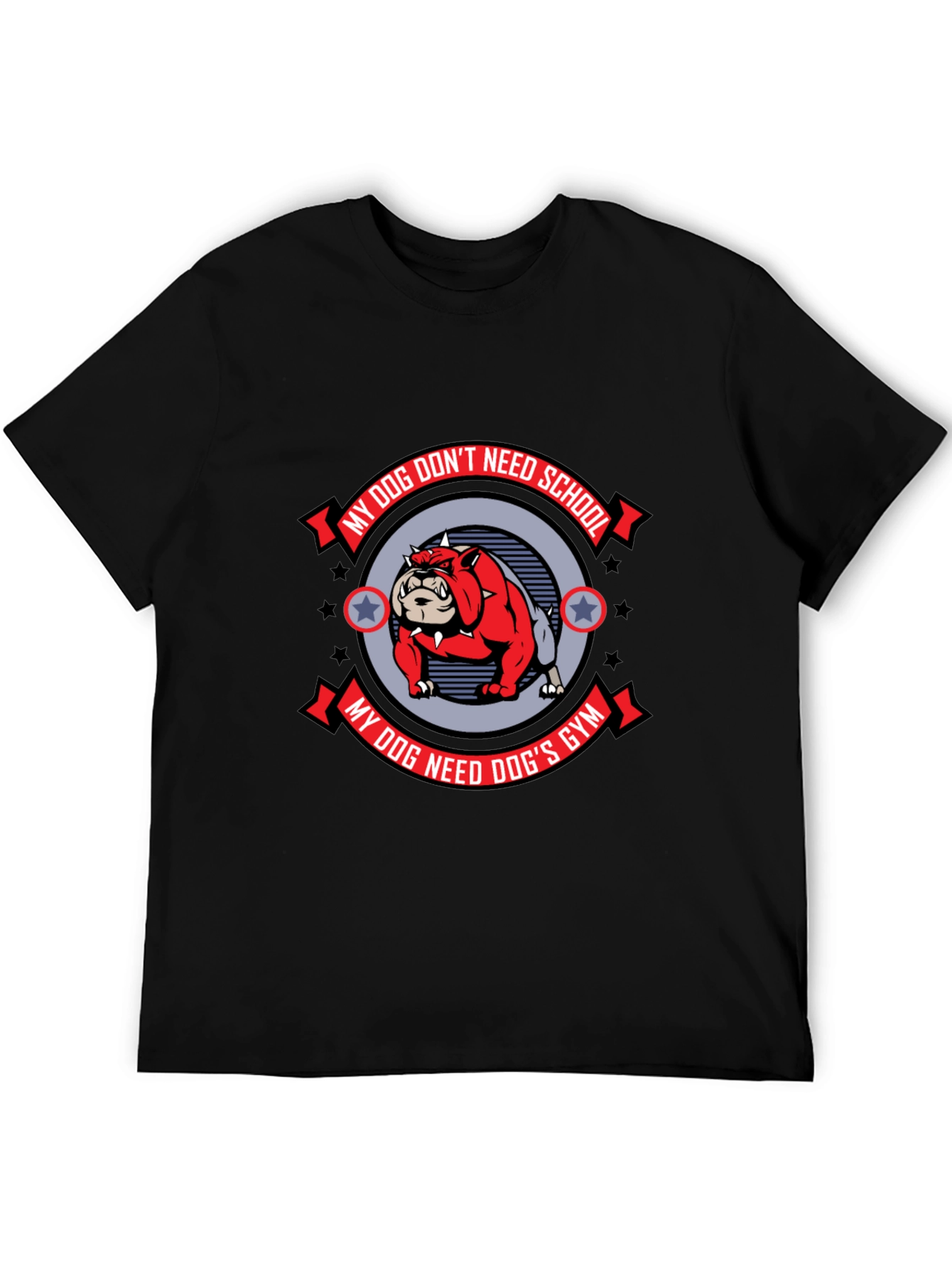 Dog Gym Bulldog Graphic Tee - Mens Black T-Shirt