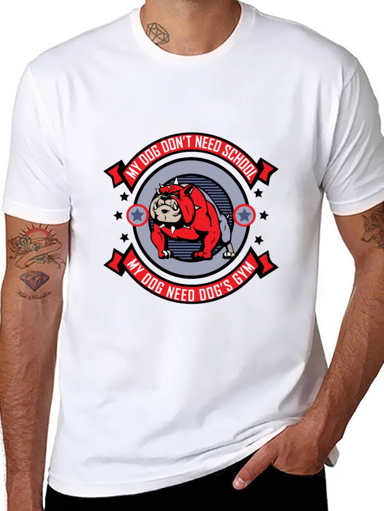 Dog Gym Bulldog Graphic Tee - Mens Black T-Shirt