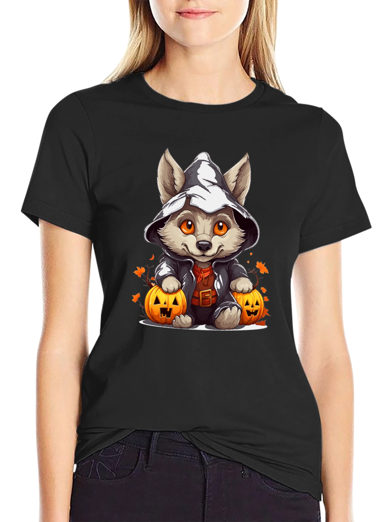 Halloween Puppy in Witch Hat T-Shirt