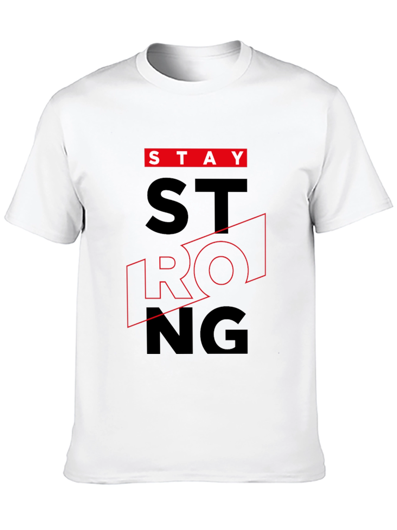 Stay Strong Graphic Tee - Black Cotton T-Shirt