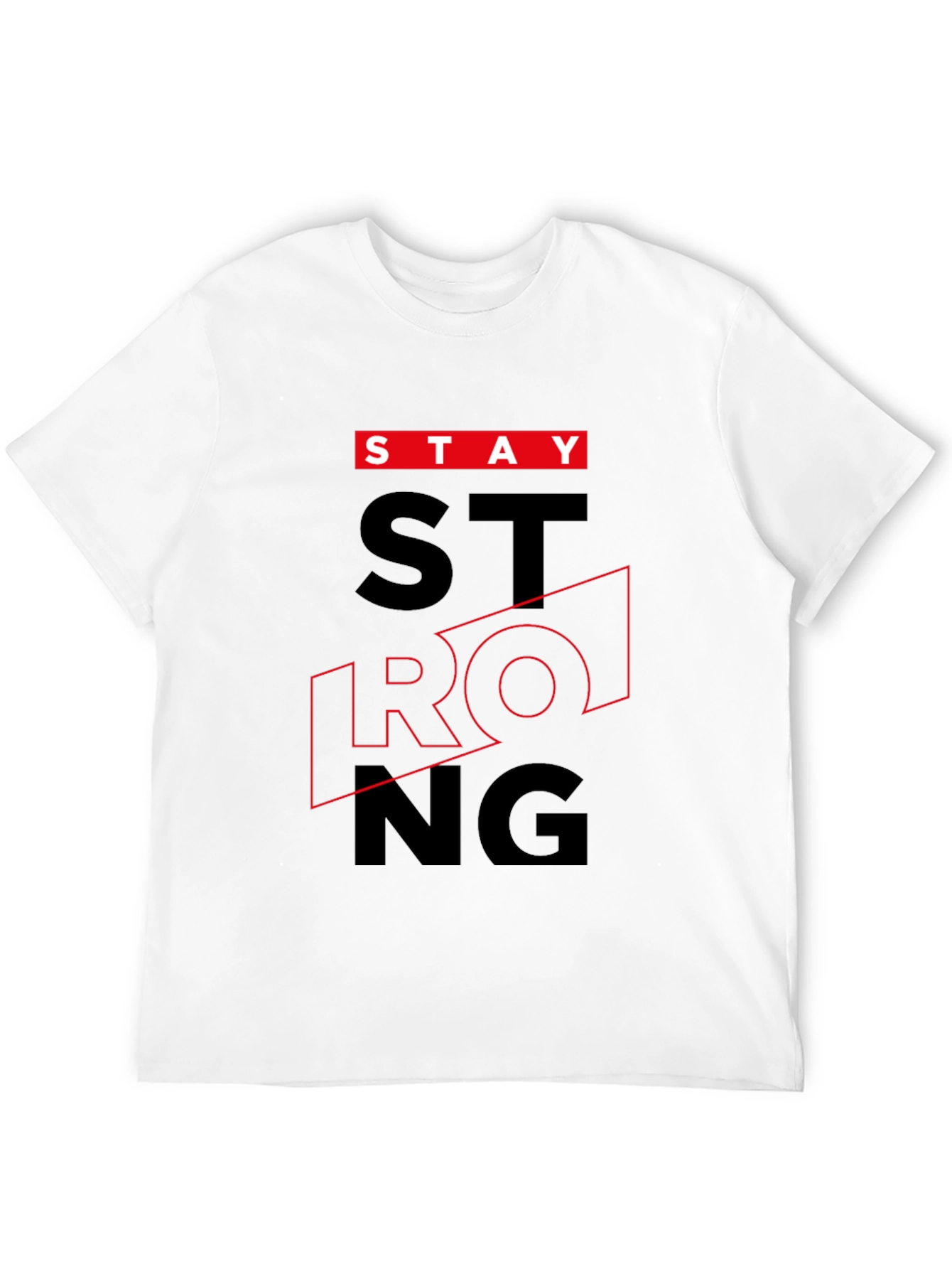 Stay Strong Graphic Tee - Black Cotton T-Shirt