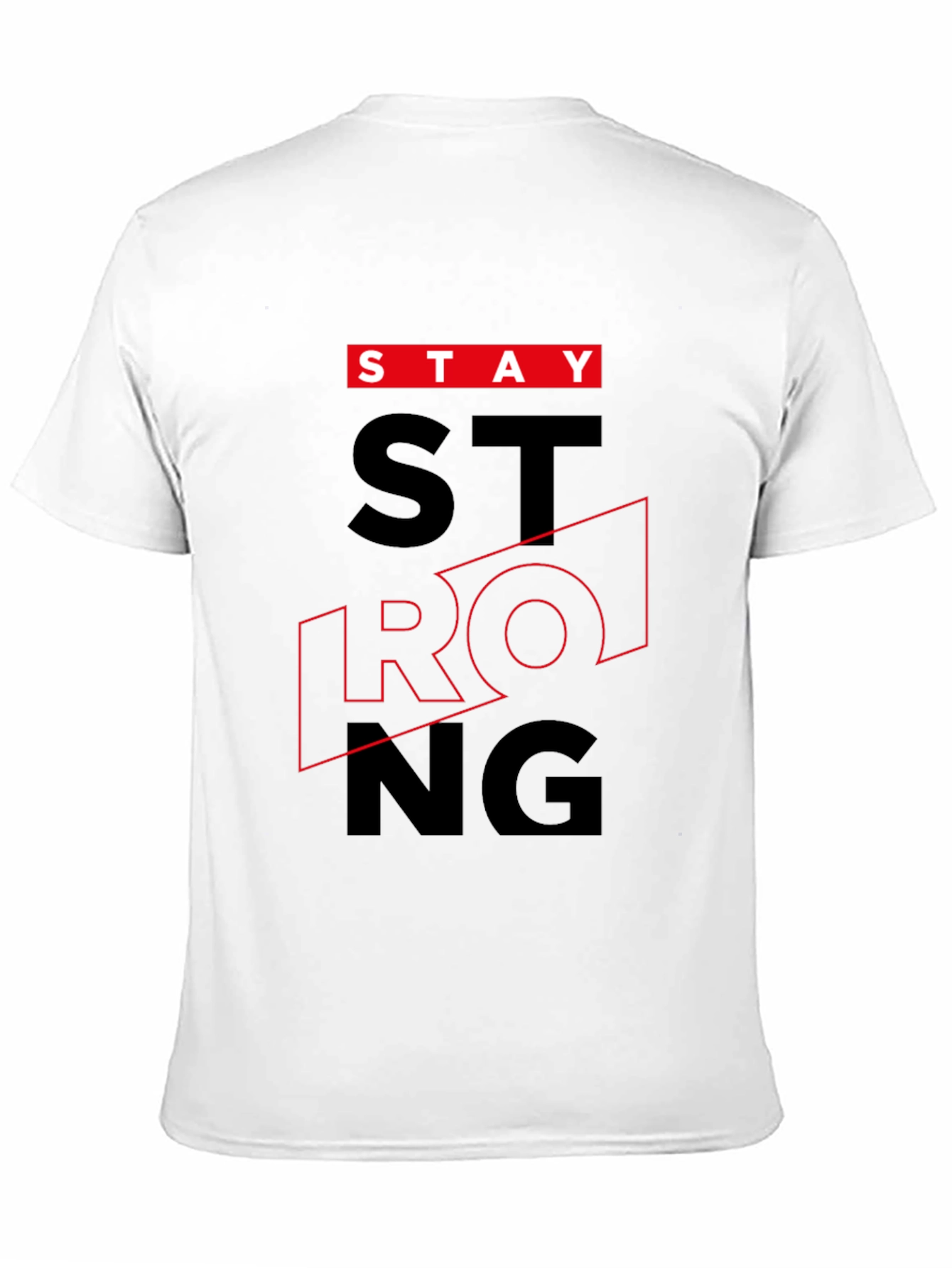 Stay Strong Graphic Tee - Black Cotton T-Shirt