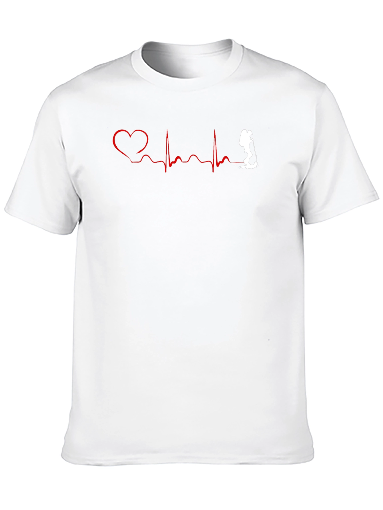 Hiking Heartbeat T-Shirt - Black Graphic Tee