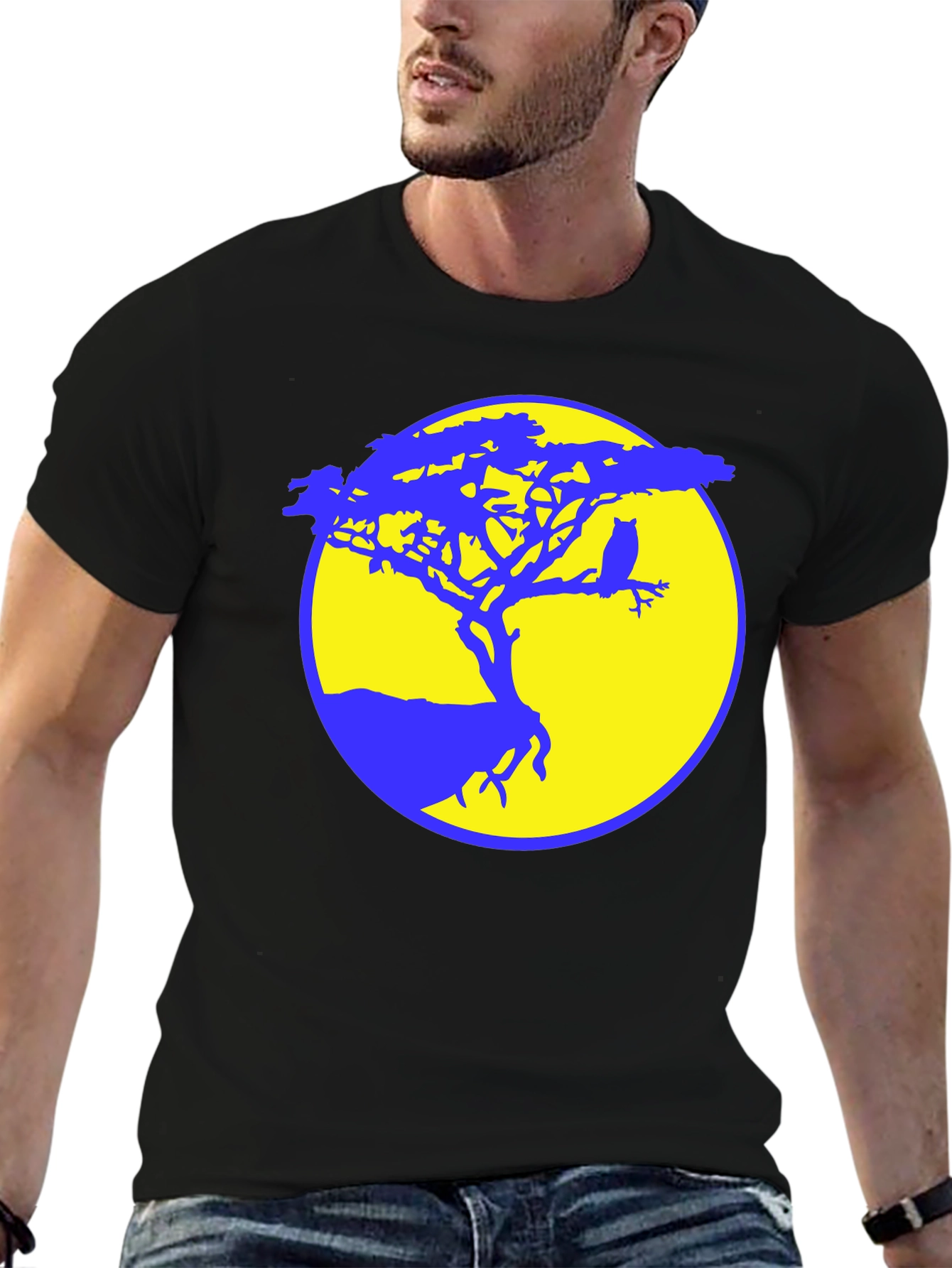 Owl Tree Silhouette Graphic Tee