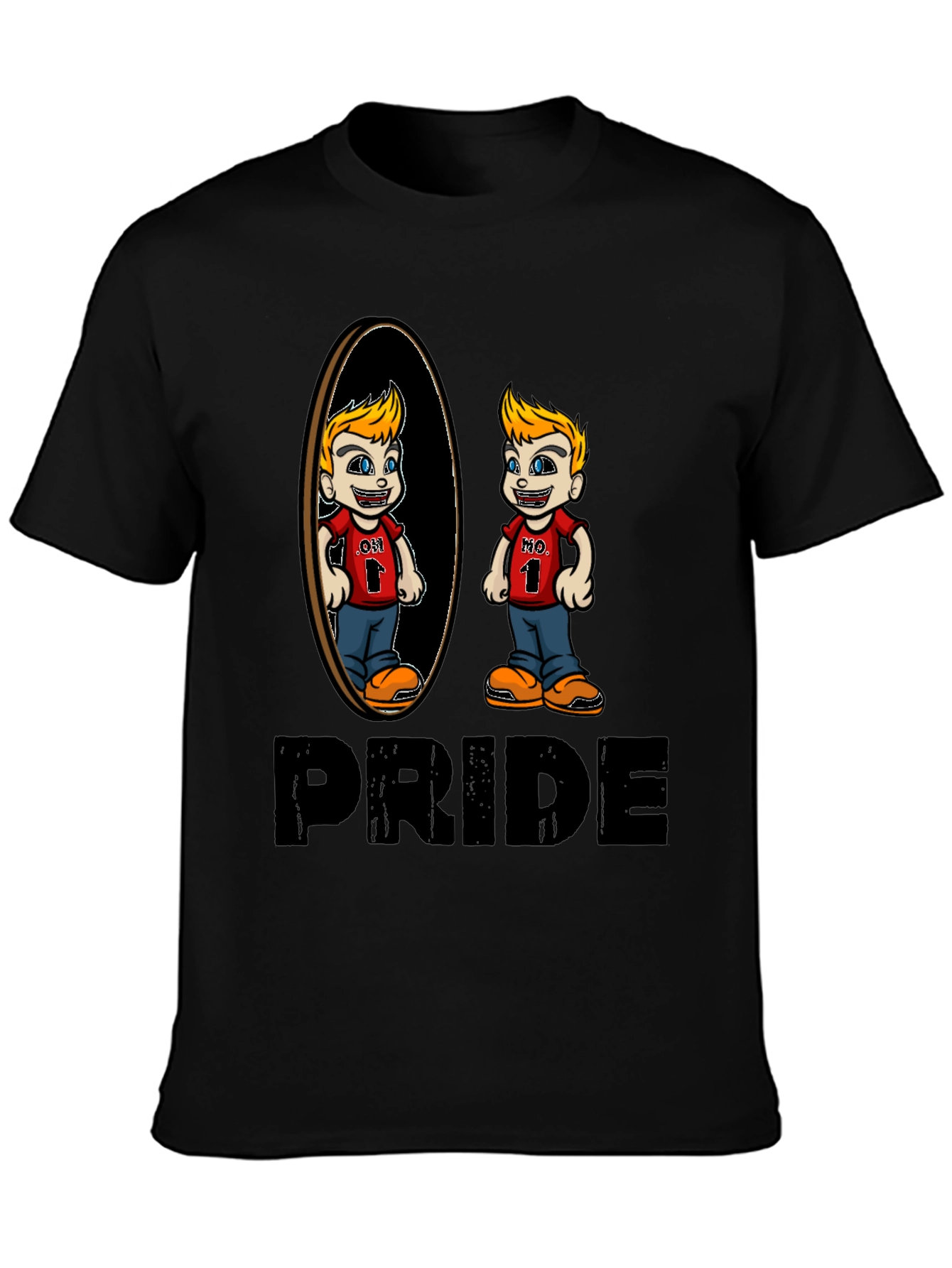 Pride Cartoon Graphic Tee - Black