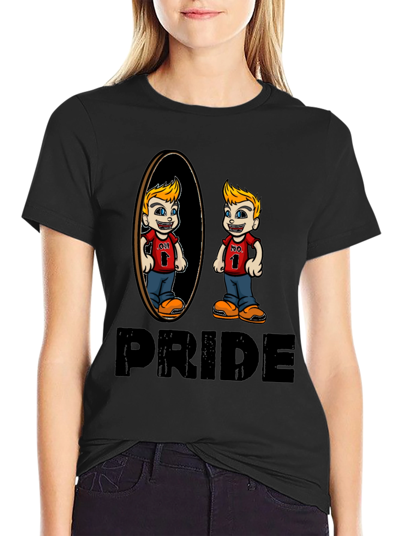 Pride Cartoon Graphic Tee - Black