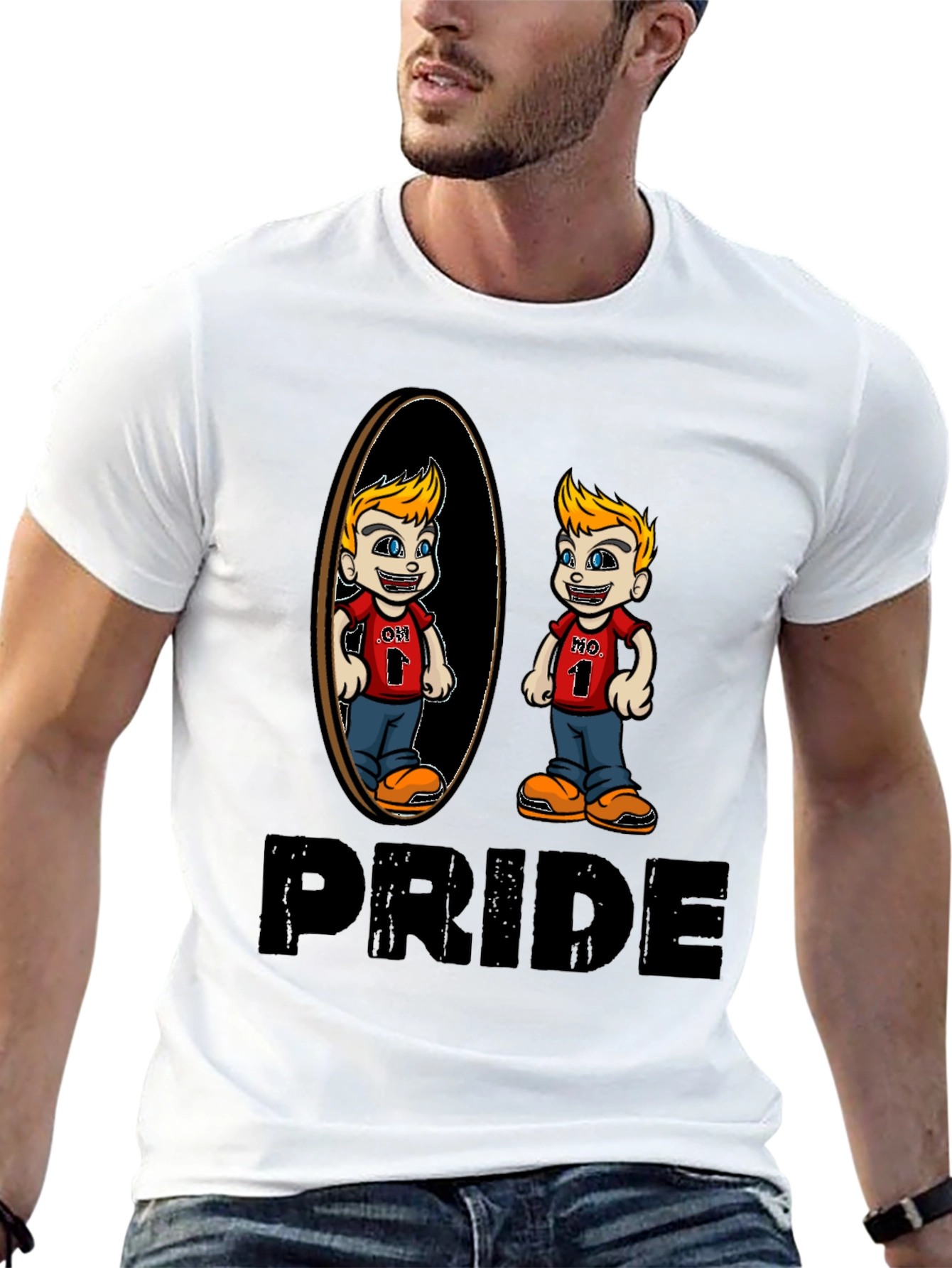 Pride Cartoon Graphic Tee - Black