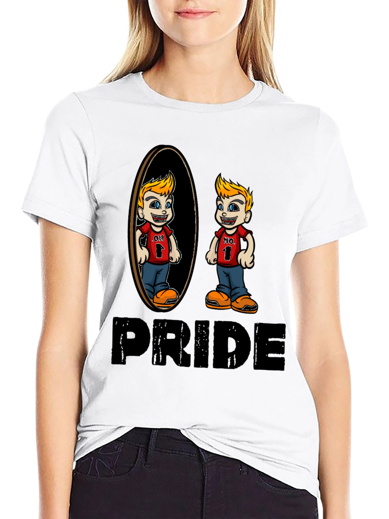 Pride Cartoon Graphic Tee - Black