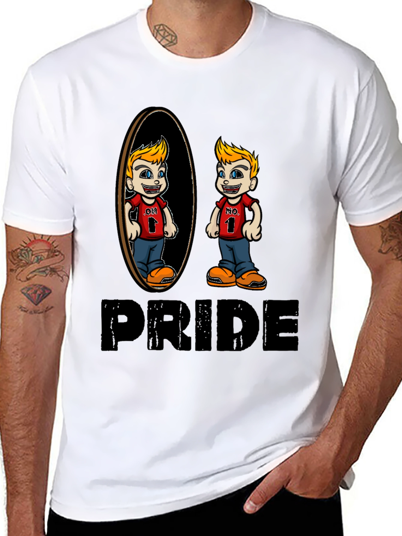 Pride Cartoon Graphic Tee - Black