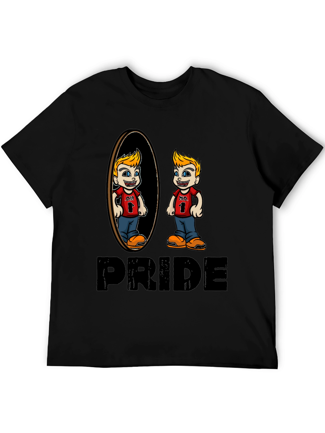 Pride Cartoon Graphic Tee - Black