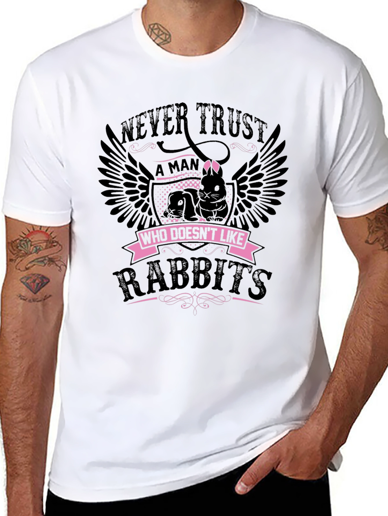 Never Trust a Man Rabbit Graphic Tee