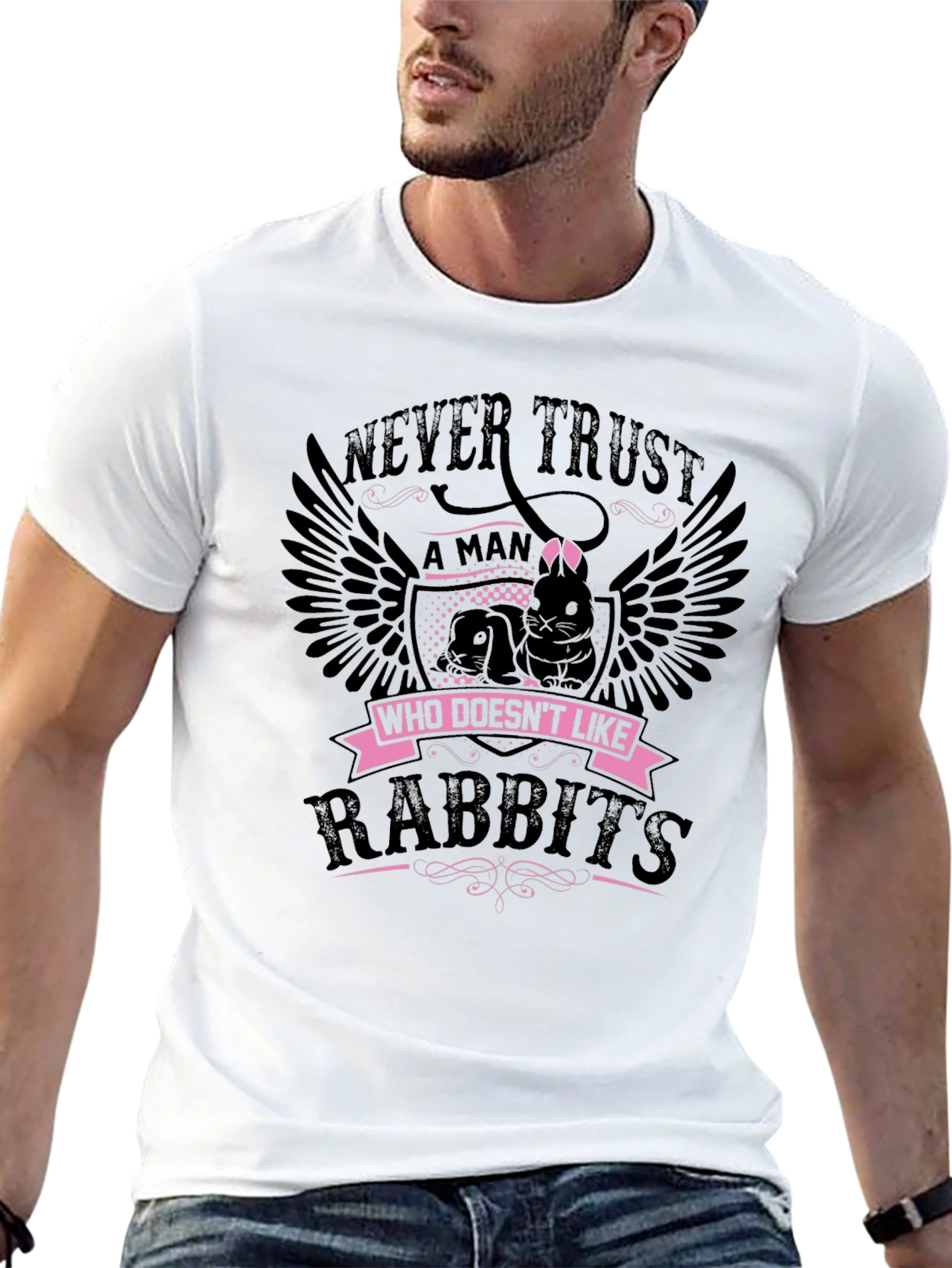 Never Trust a Man Rabbit Graphic Tee
