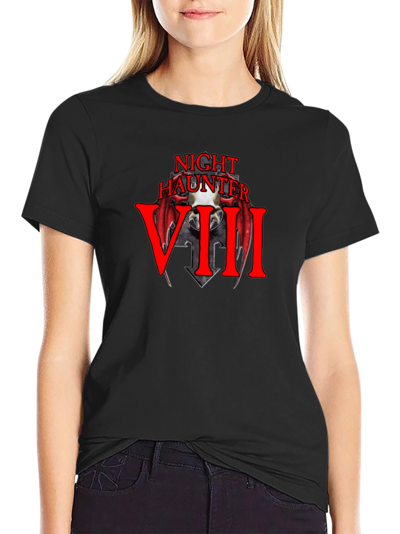 Night Haunter VIII Black Graphic T-Shirt